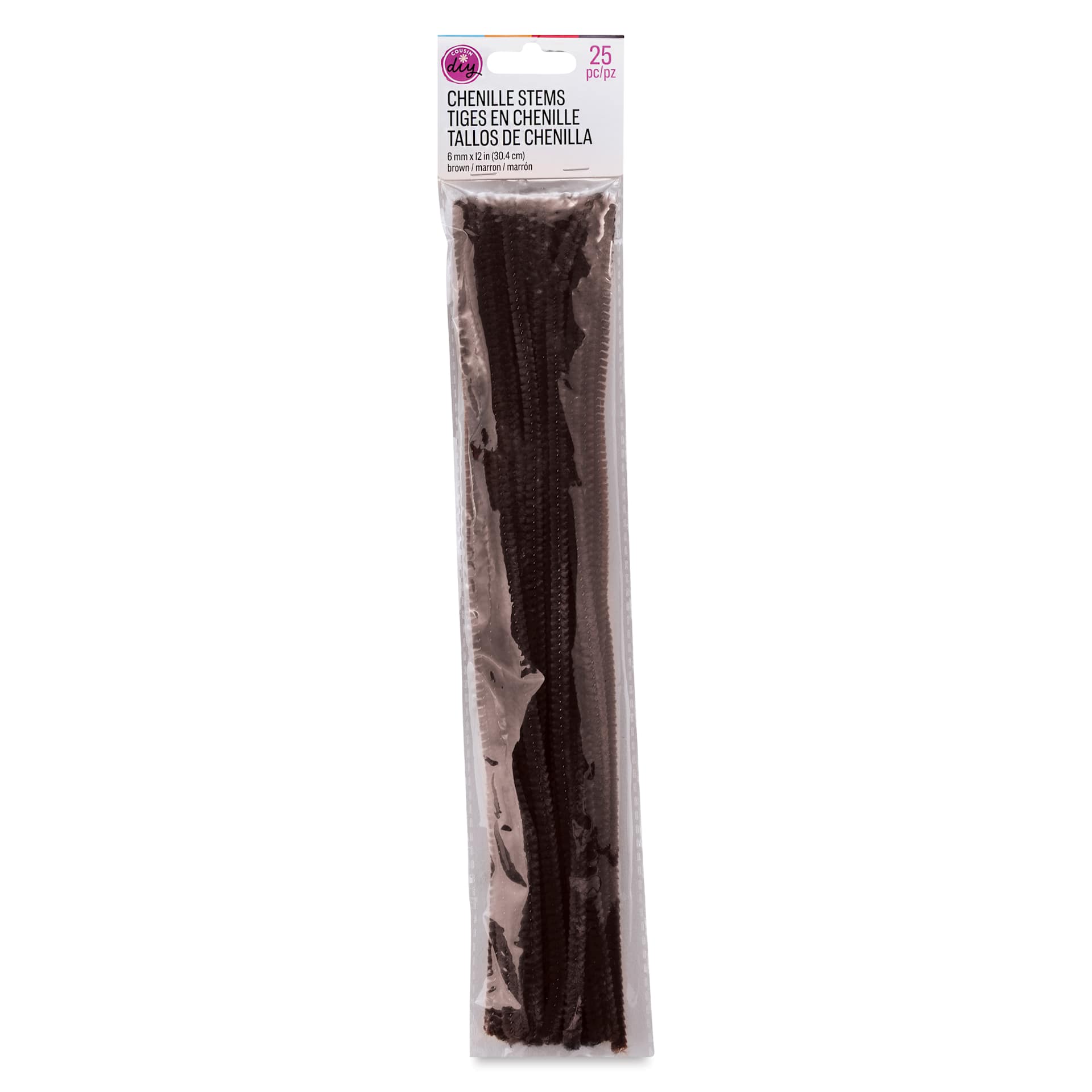 Cousin DIY Chenille Stems - Brown front of packaging