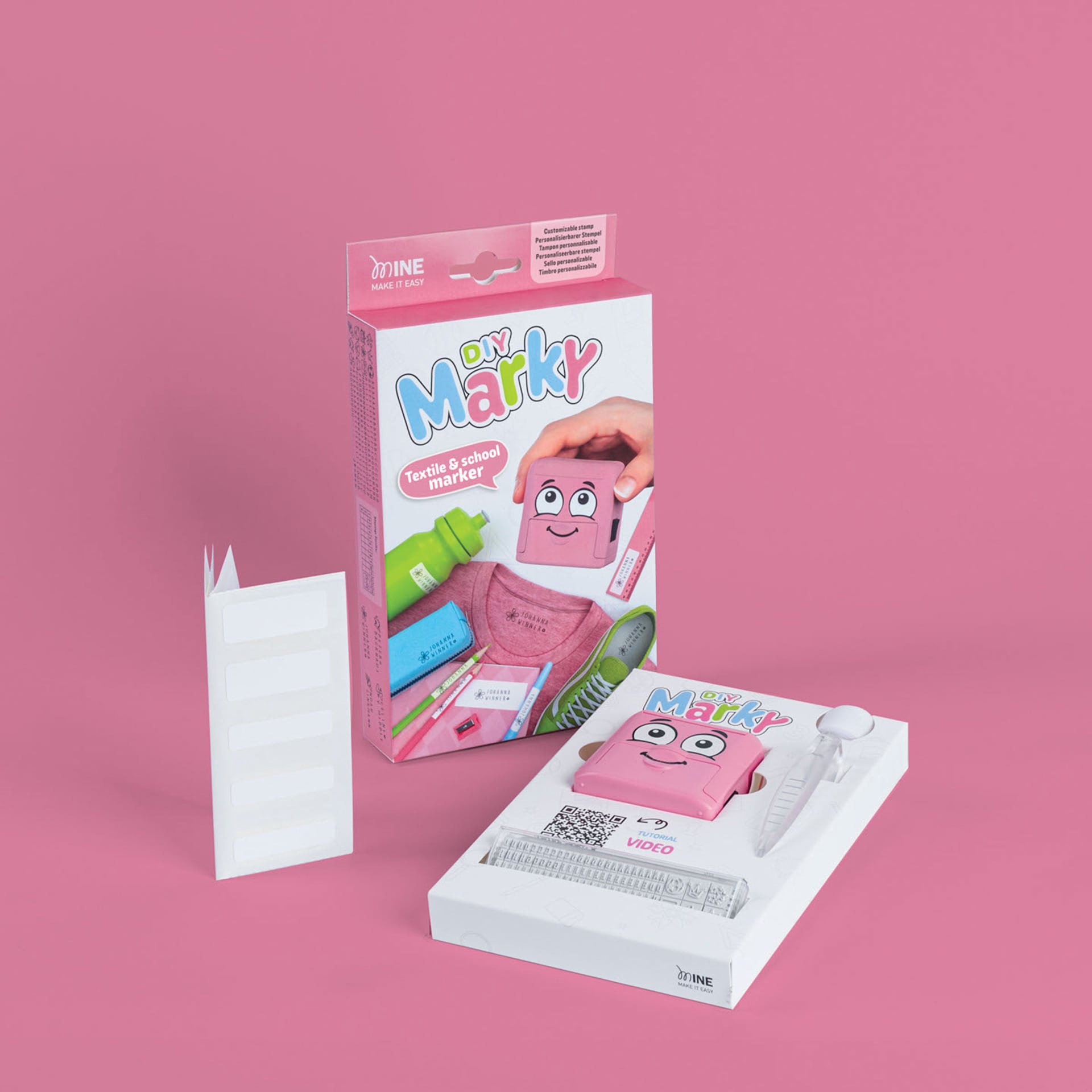 Colop DIY Marky Textile Stamp Set - Pink outside of packaging