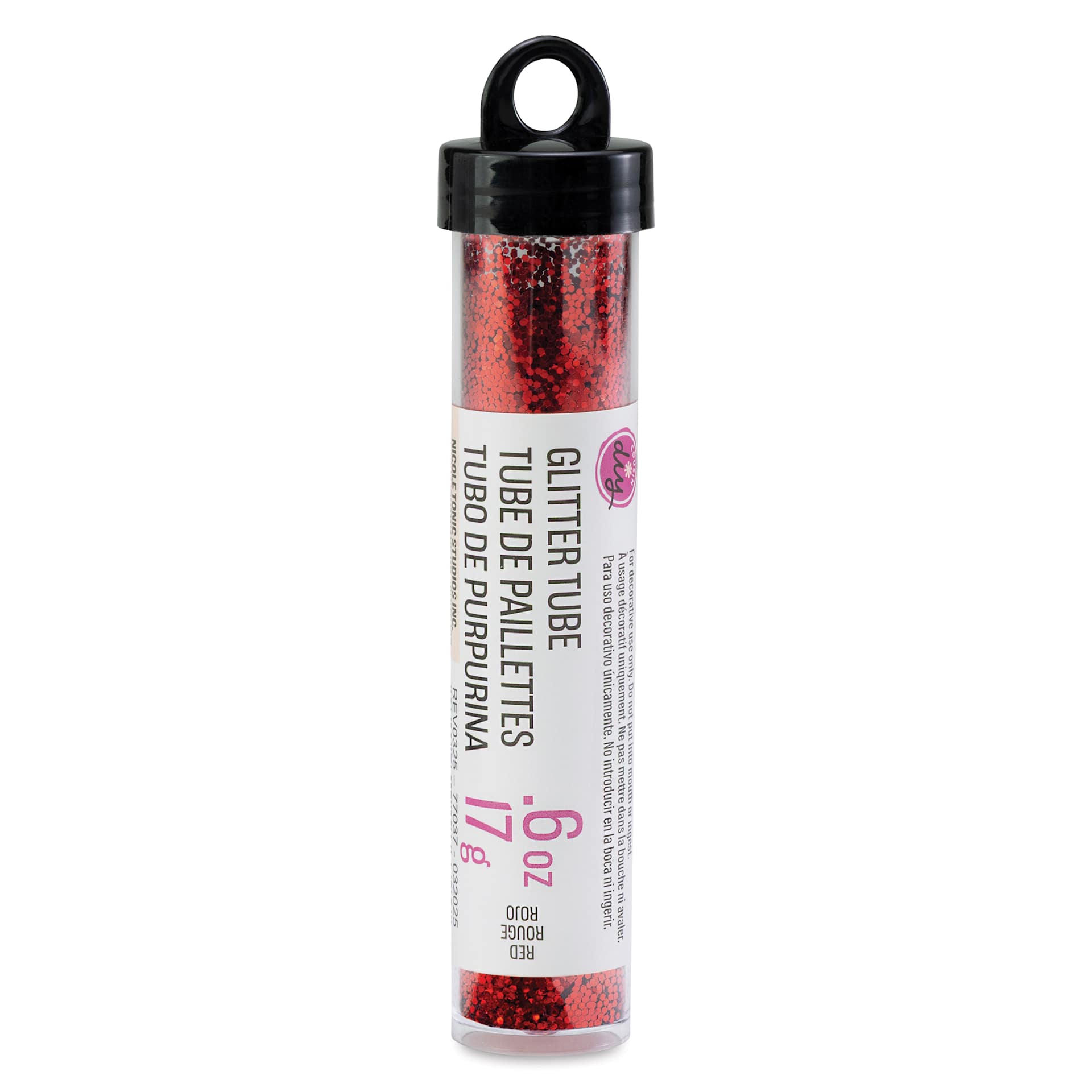 Cousin DIY Glitter - Metallic Red, .6 oz Tube