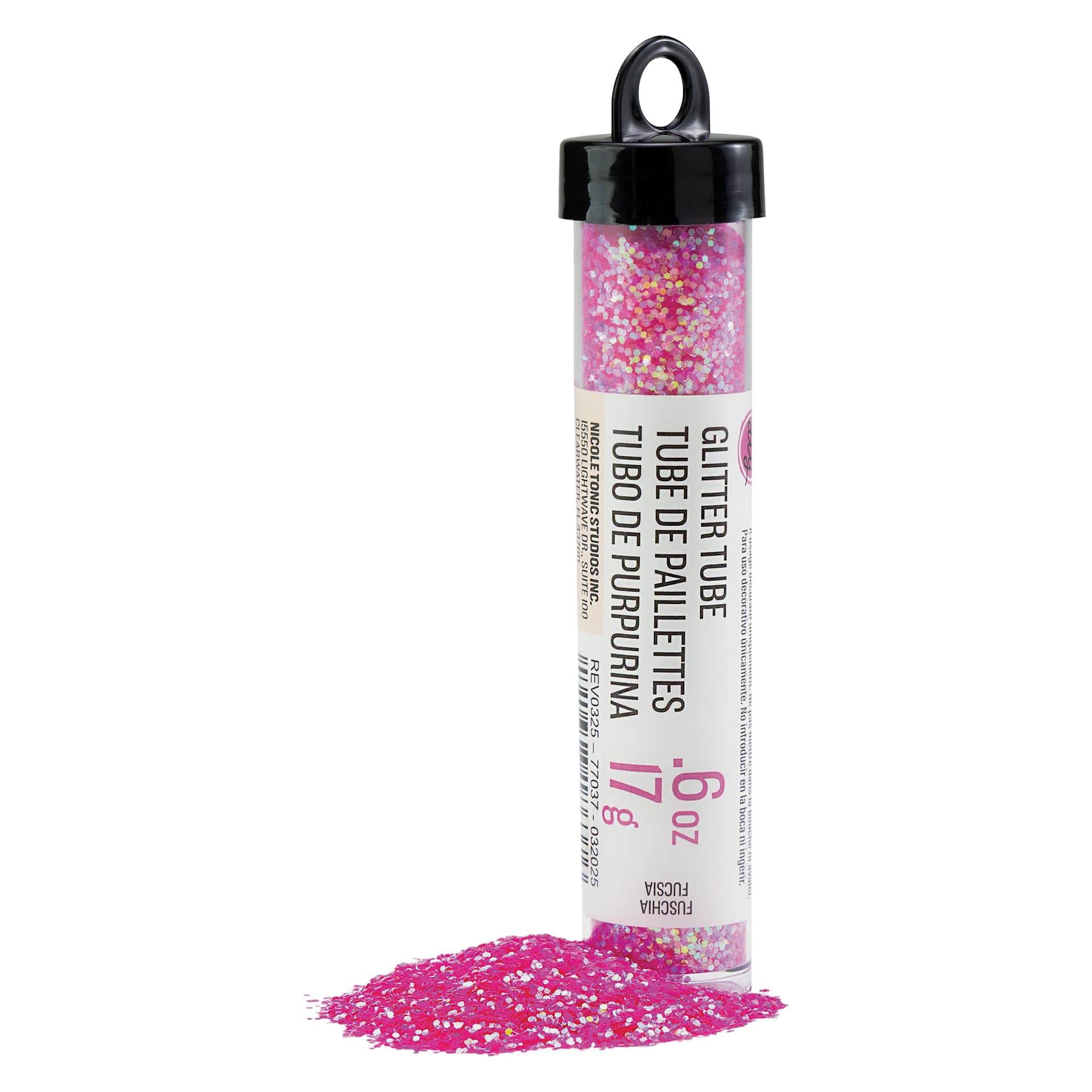 Cousin DIY Glitter - Fuchsia, .6 oz Tube and contents