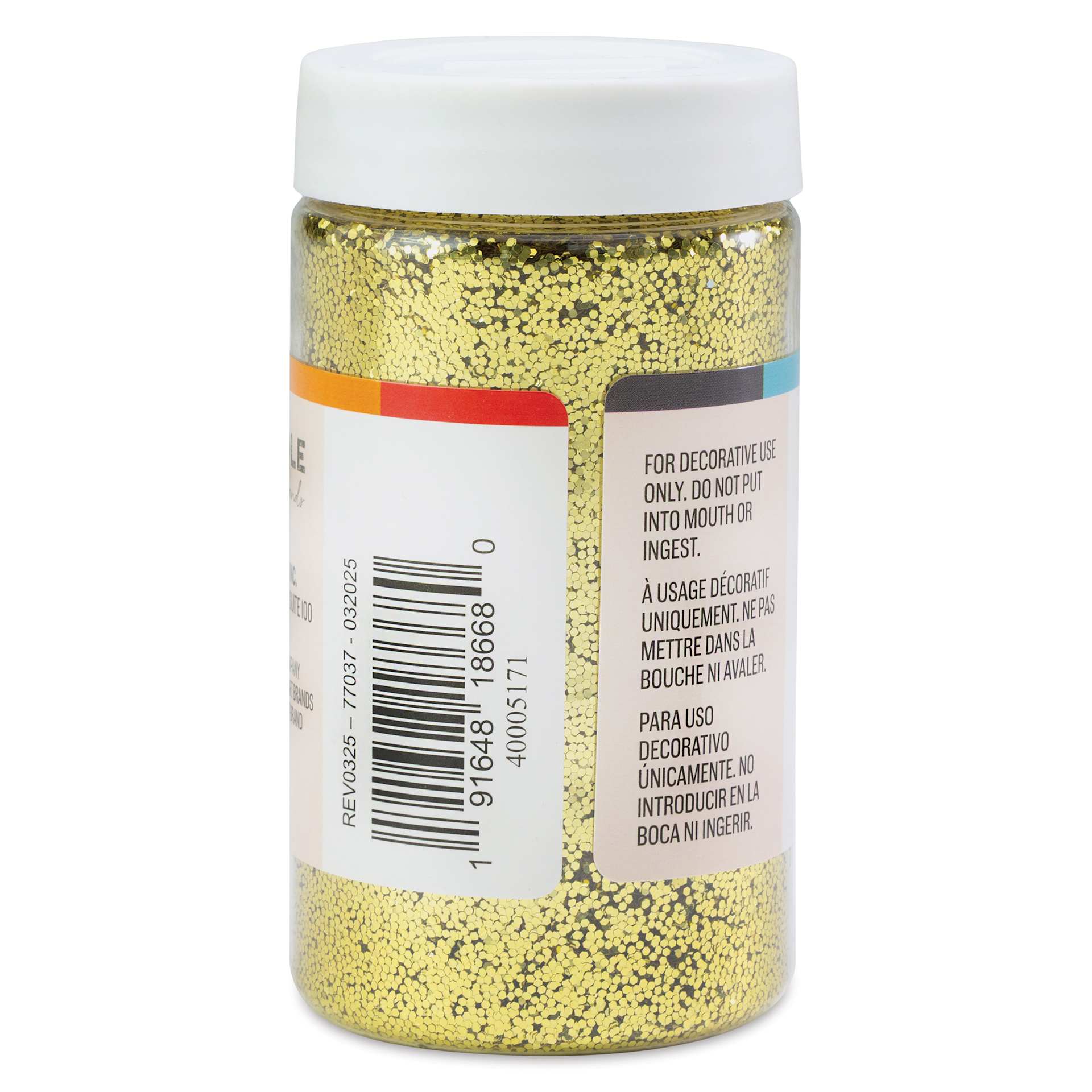 Cousin DIY Glitter - Gold, 4 oz Jar back of container