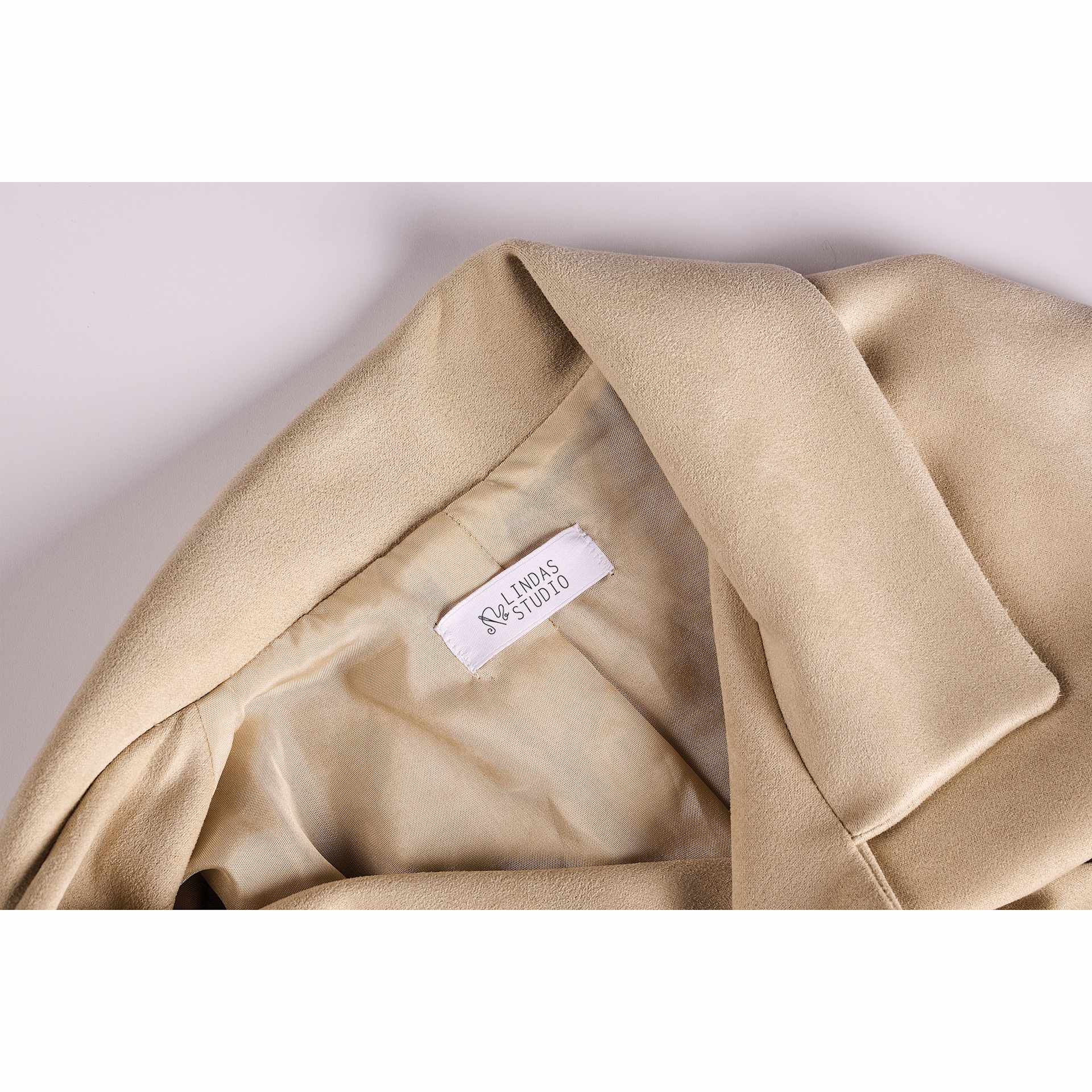 Colop Craft Labeler Sew-In Labels - Pkg of 40, 1.97" x .79" applied to neck of jacket