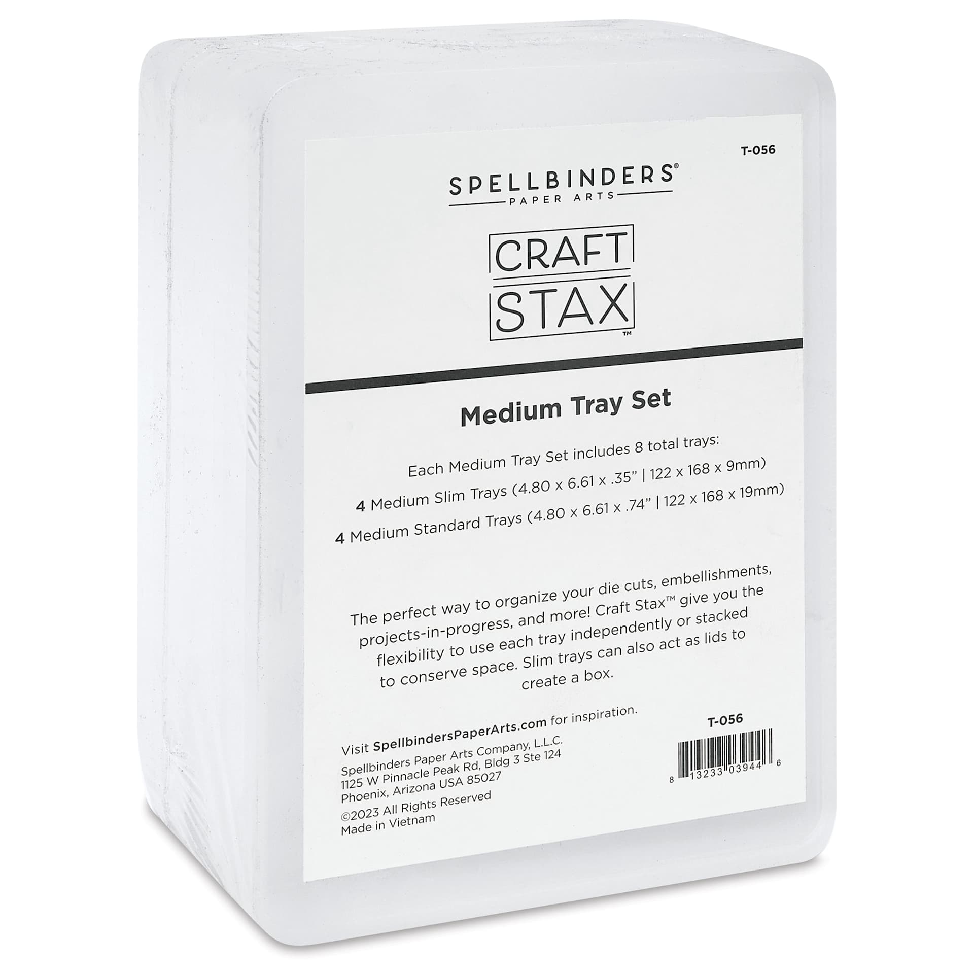 Spellbinders Craft Stax Tray Set - Set of 8, Medium, 4.8" x 6.61" front of packaging