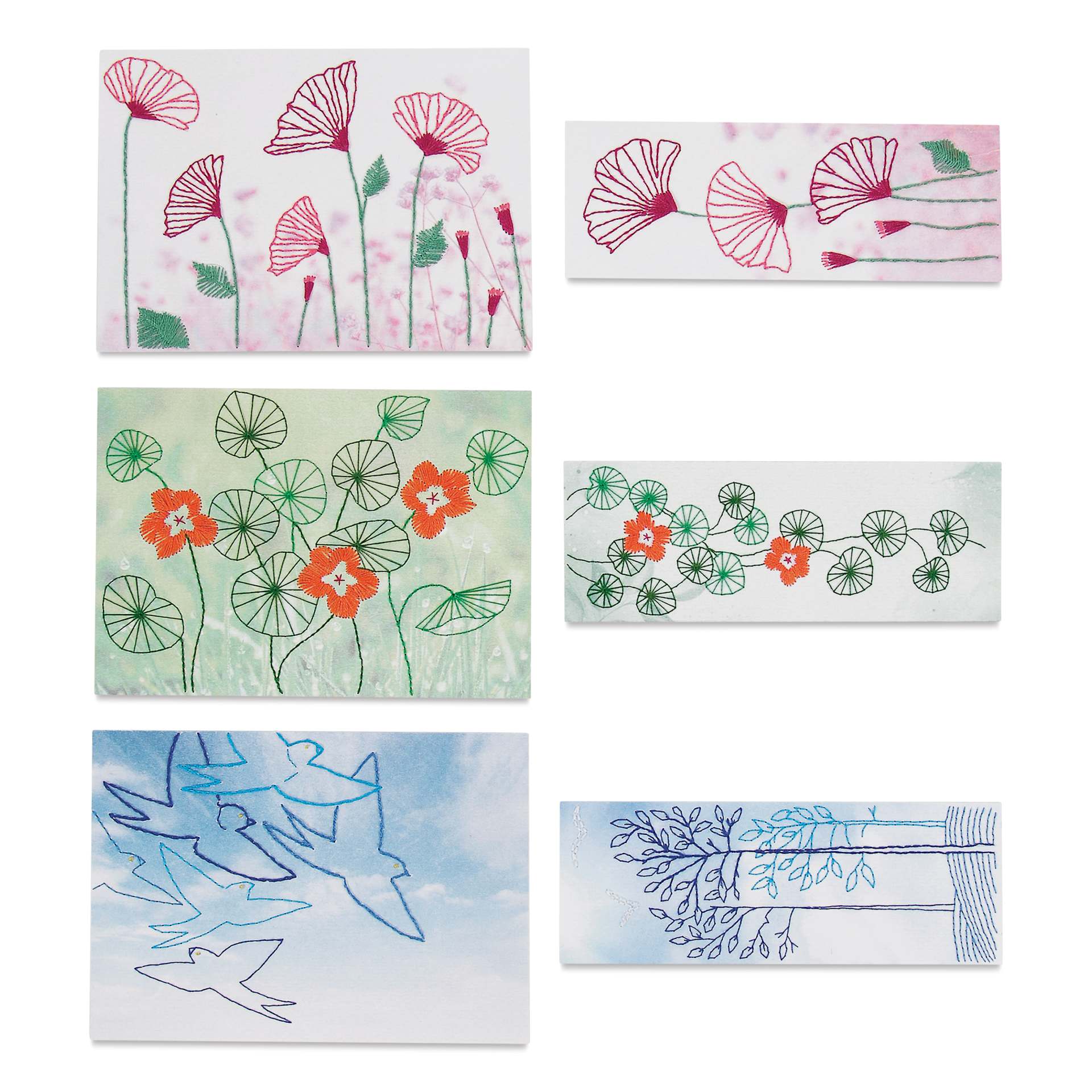 DMC Embroidery Card Kit - Nature showing completed projects