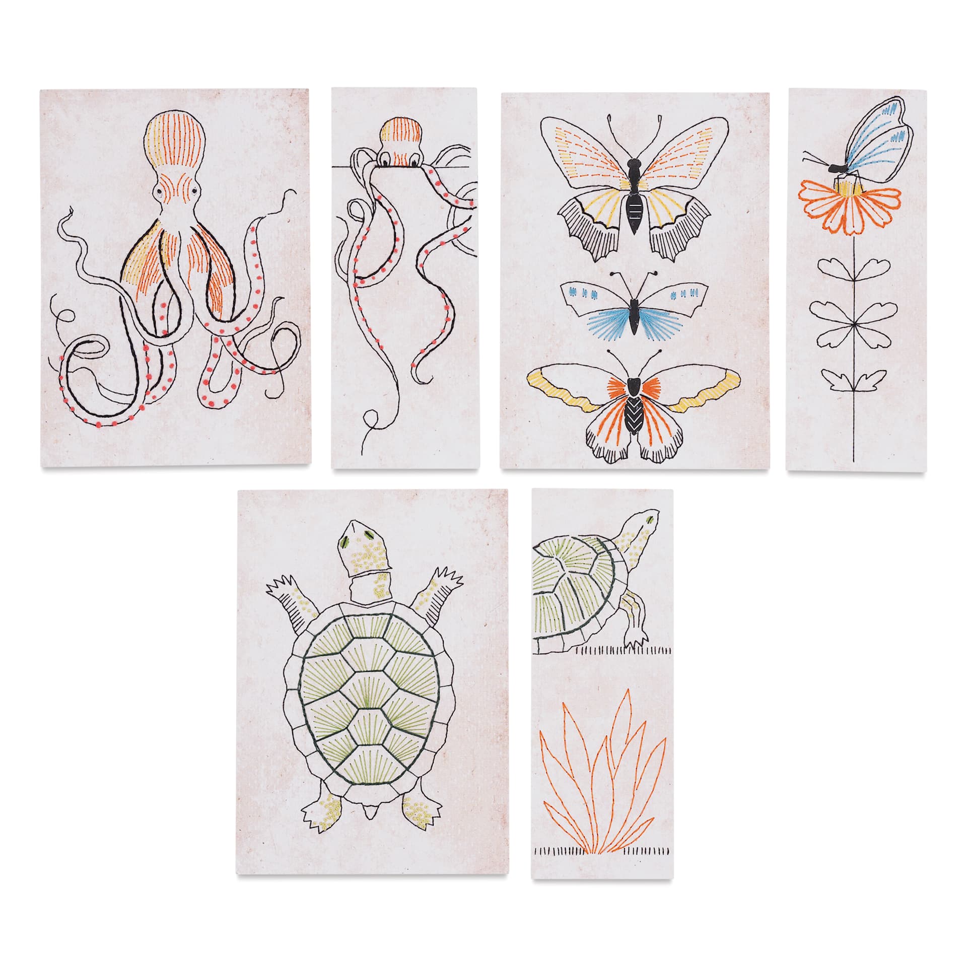 DMC Embroidery Card Kit - Animals showing completed projects