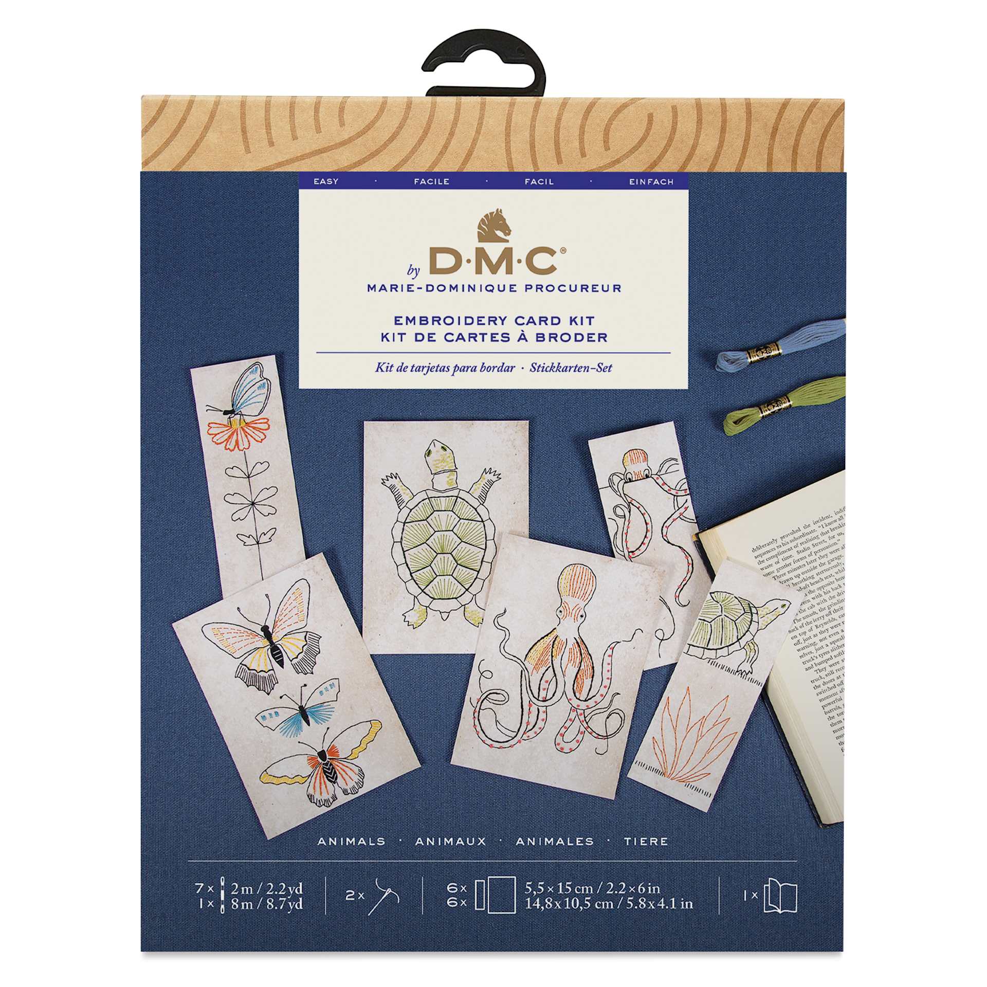 DMC Embroidery Card Kit - Animals front of packaging