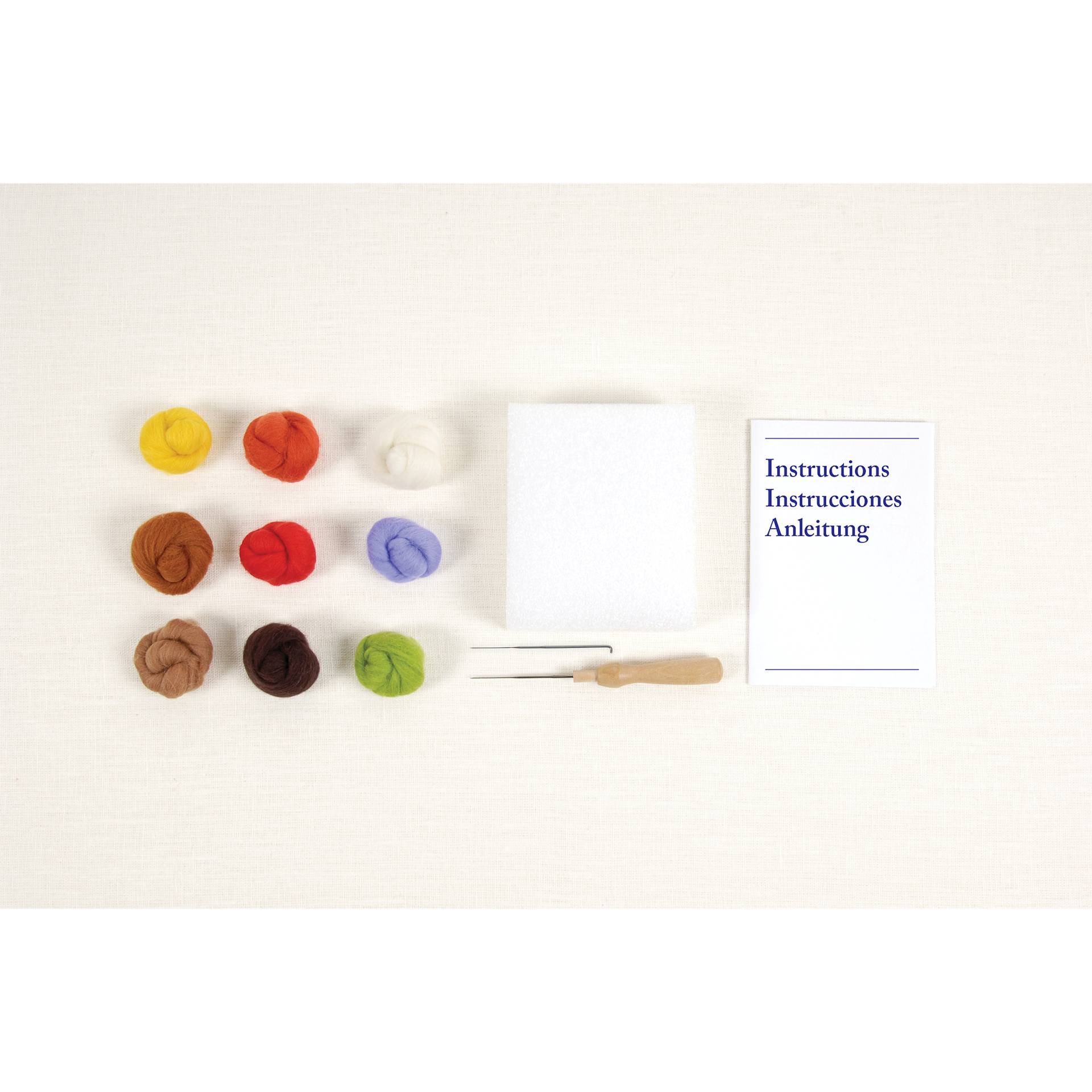 DMC Felting Kit - Mushrooms contents