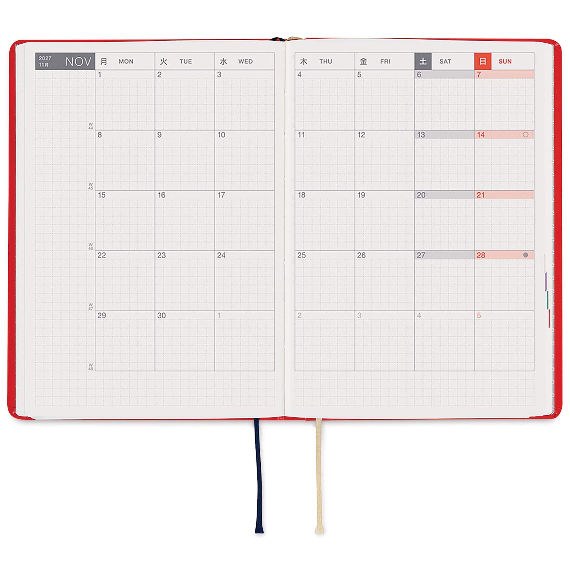 Hobonichi Techo HON 2027 Planners - A6, Kitagishi Tea, monthly pages