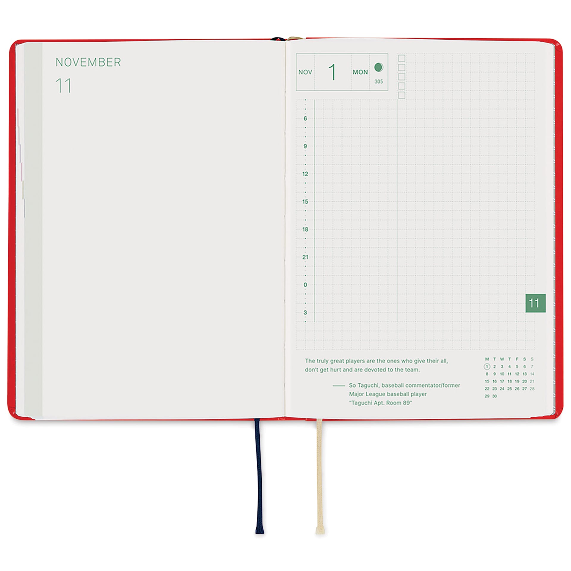 Hobonichi Techo HON 2027 Planners - A6, Kitagishi Tea, daily pages
