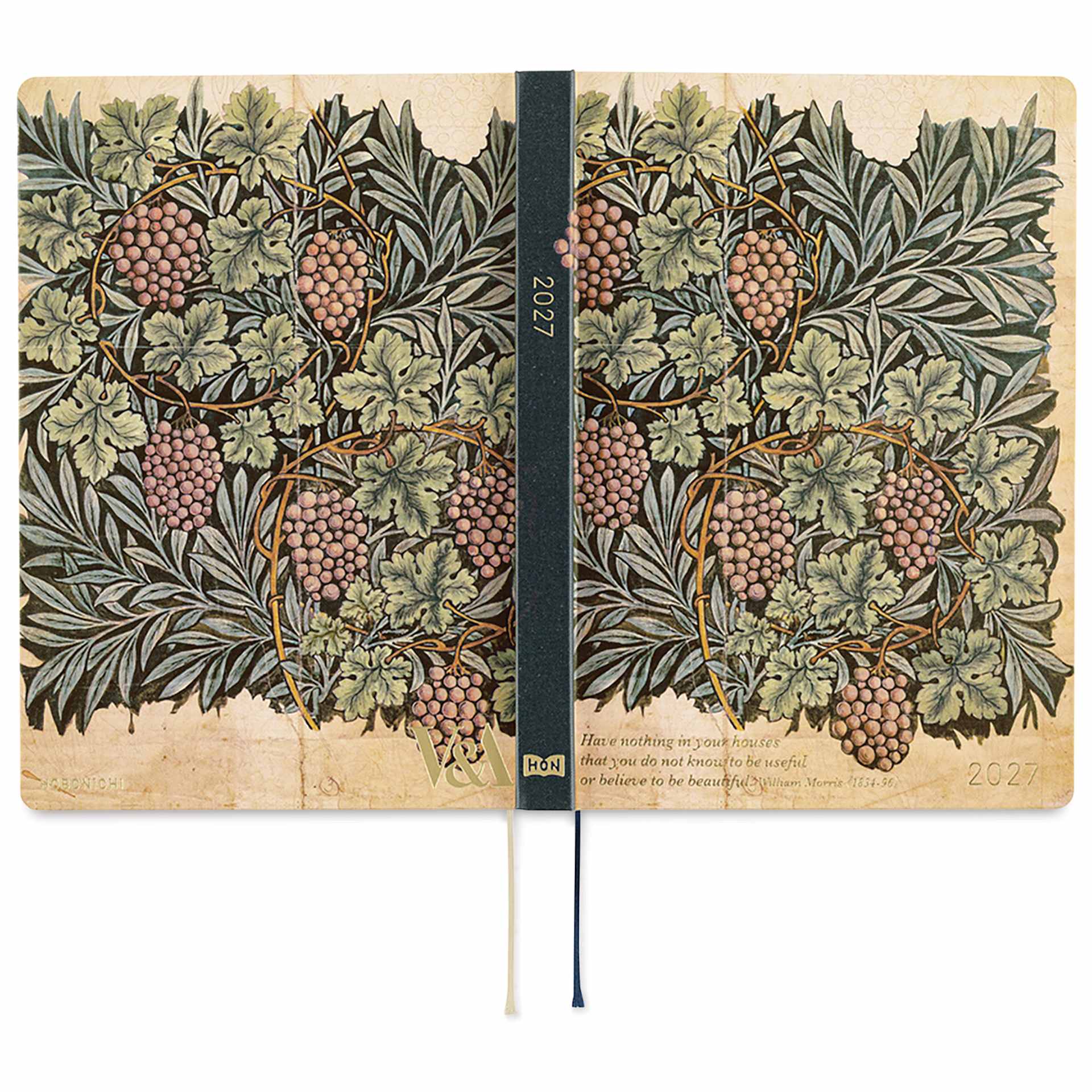 Hobonichi Techo HON 2027 Planners - A5, V&A Vine, front and back cover
