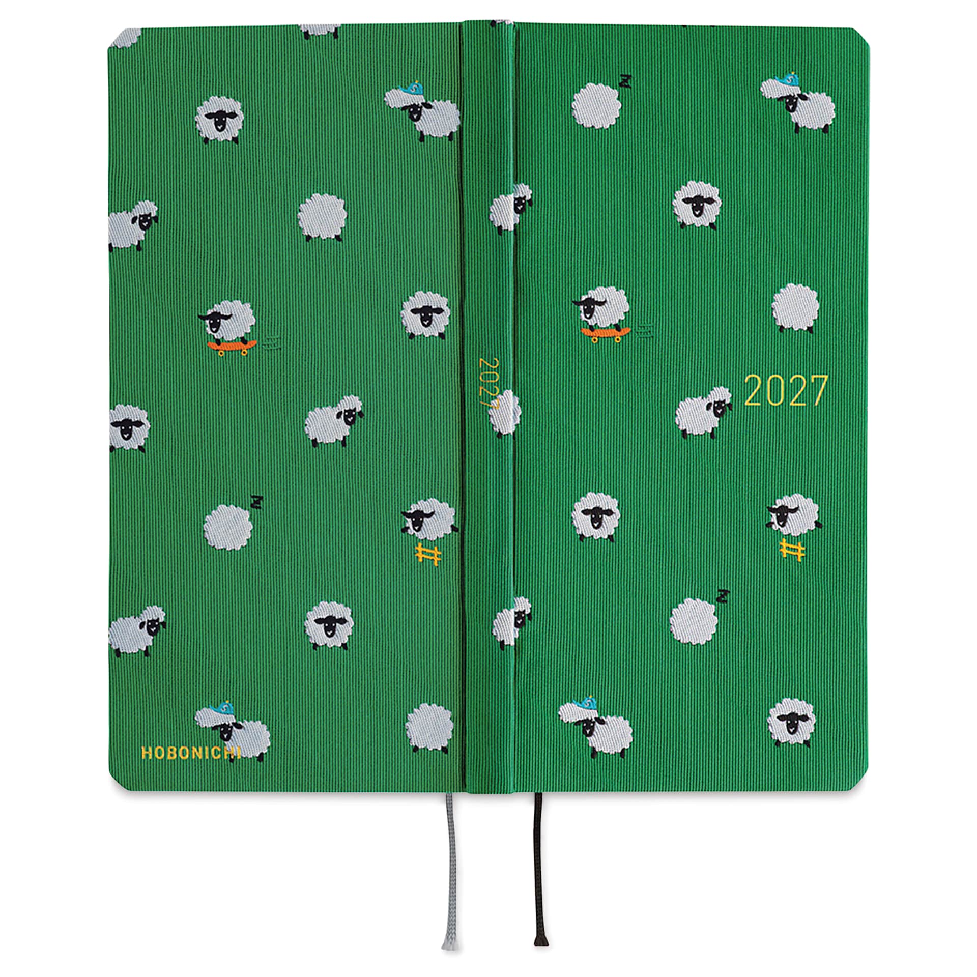 Hobonichi Techo 2027 Weeks Bow & Tie Collection Planners - 3.7" x 7.4", Sheep, front and back cover
