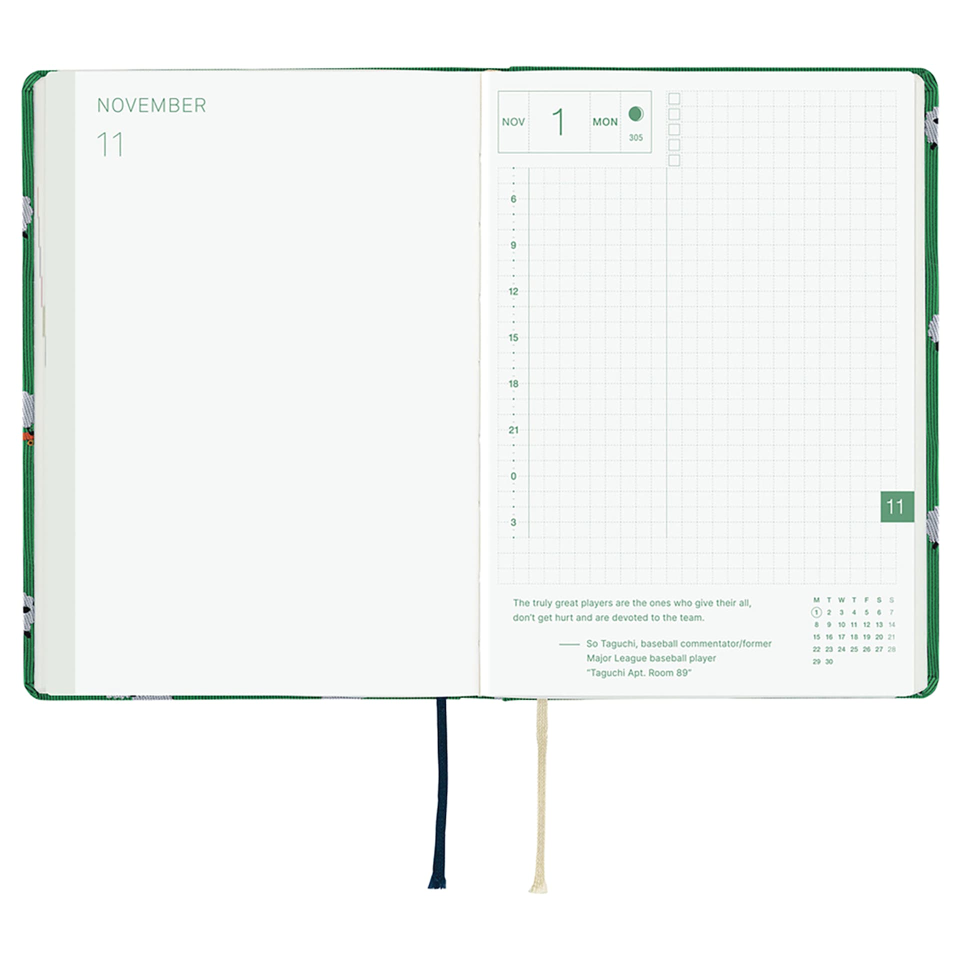 Hobonichi Techo HON 2027 Bow & Tie Collection Planners - A6, Sheep, November 1st