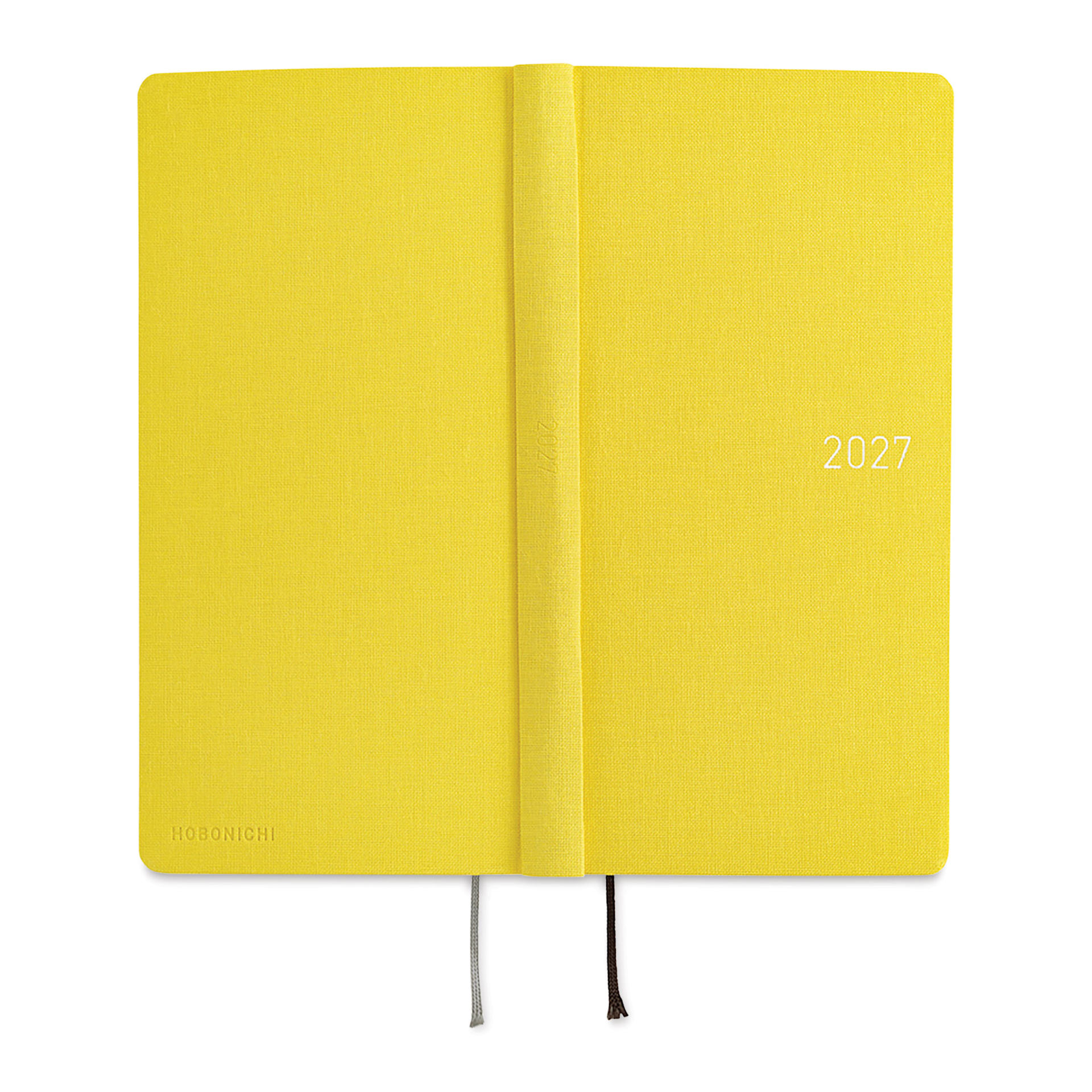 Hobonichi Techo 2027 Weeks Mega Planners - 3.7" x 7.4", Canaria Yellow, front and back cover