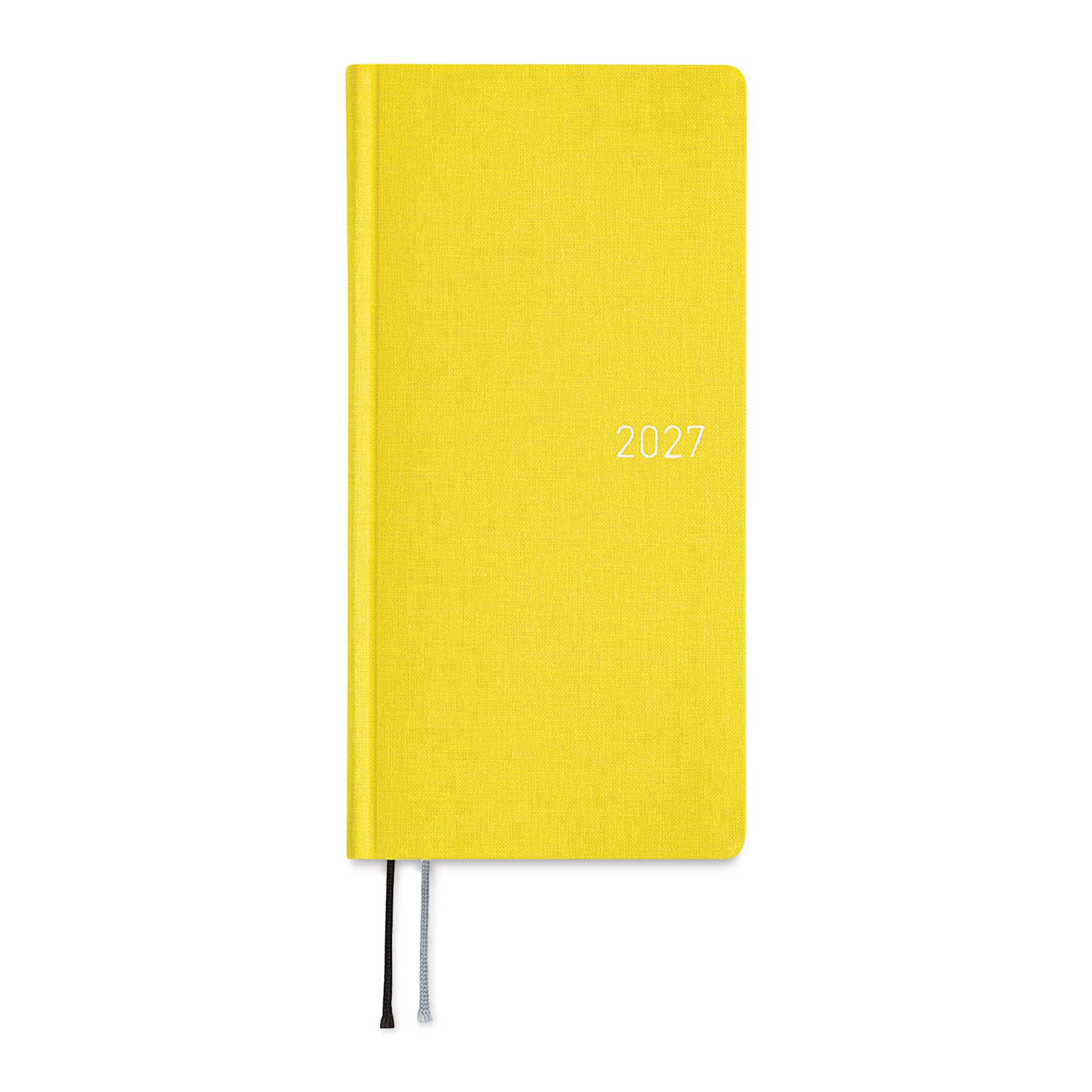 Hobonichi Techo 2027 Weeks Mega Planners - 3.7" x 7.4", Canaria Yellow, front