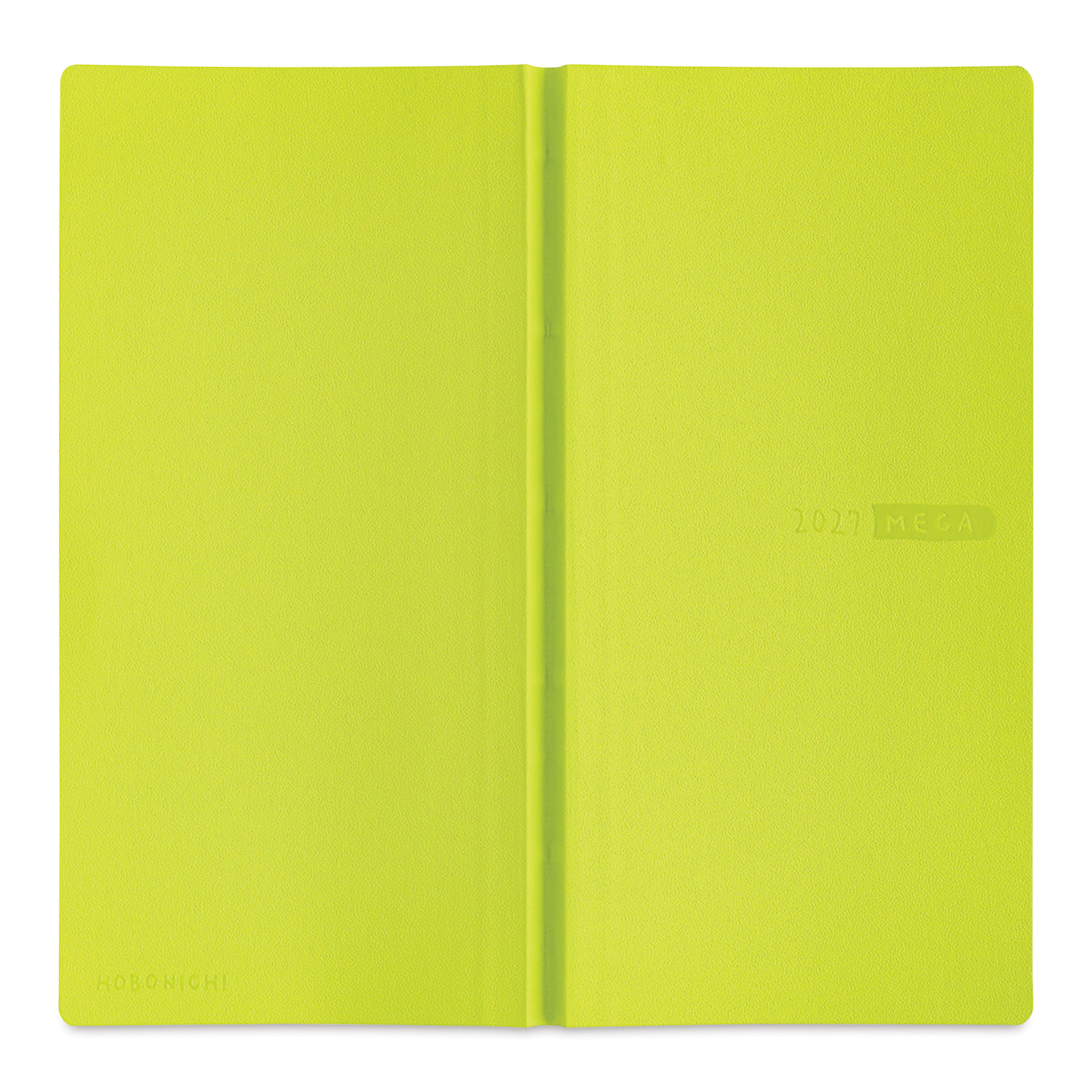 Hobonichi Techo 2027 Weeks Mega Planners - Lime Green, front and back cover