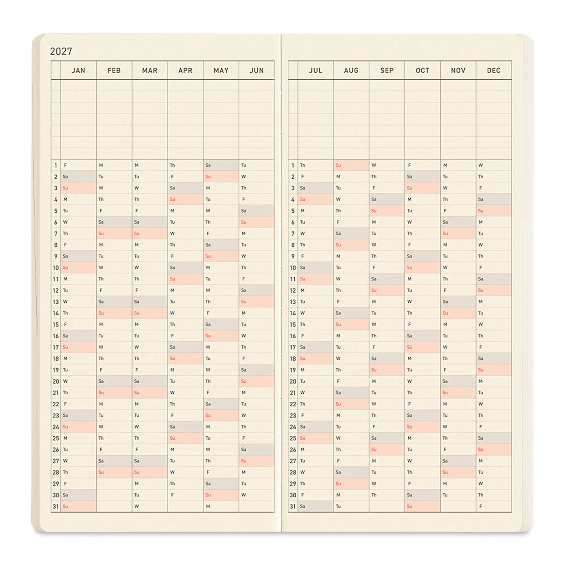 Hobonichi Techo 2027 Weeks Mega Planners - Lime Green, 12 months
