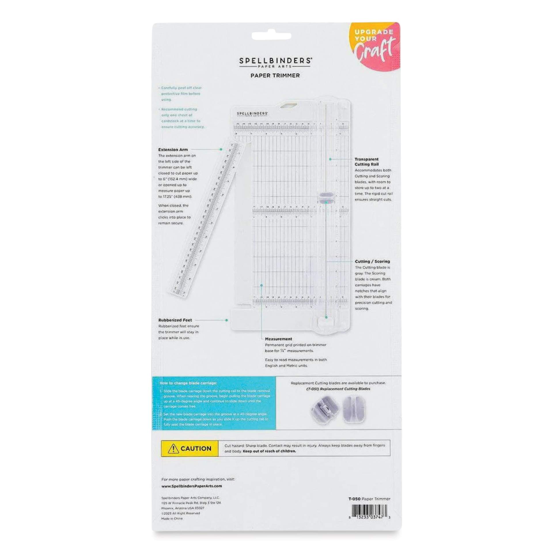 Spellbinders Paper Trimmer and Scorer back of packaging