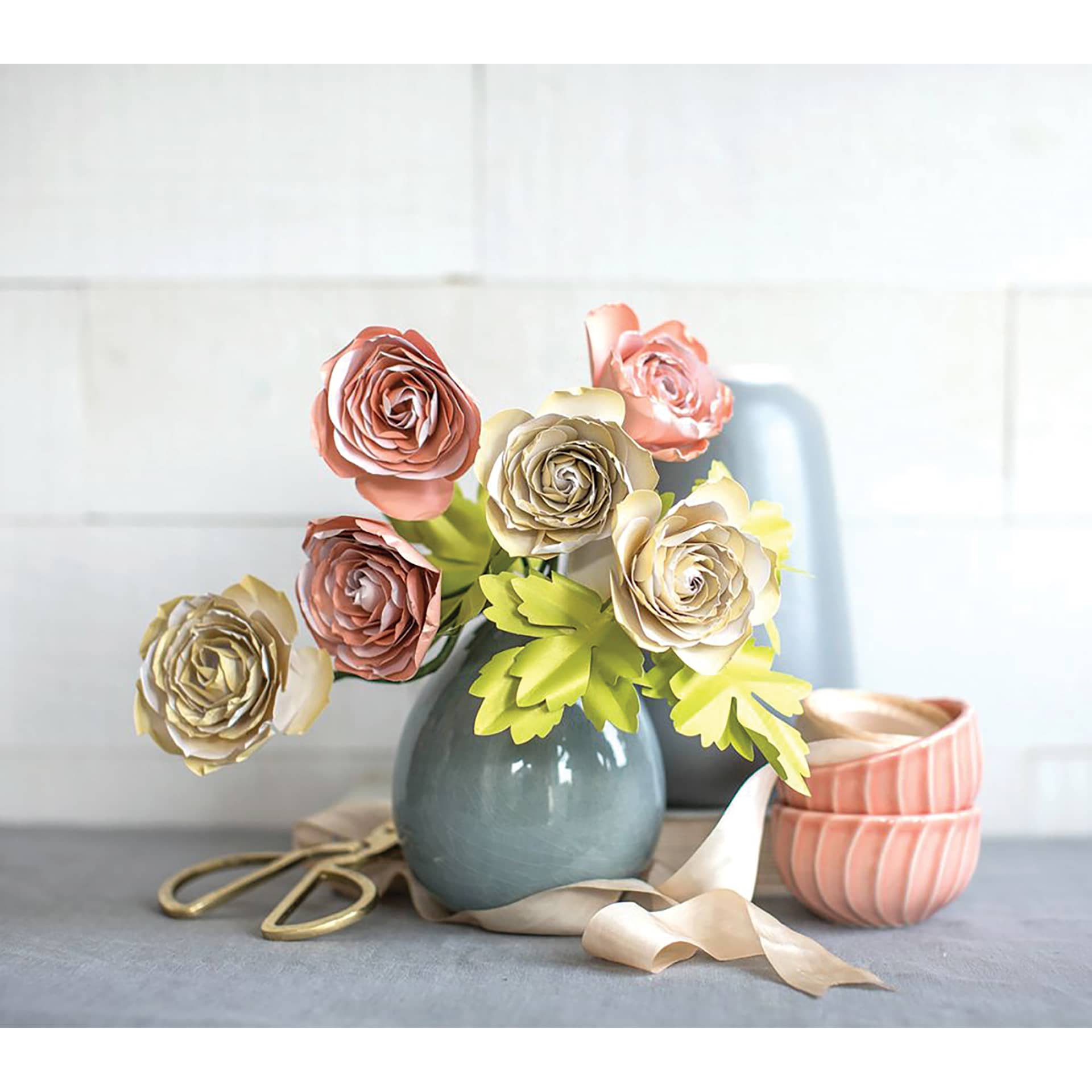 Lia Griffith Frosted Paper Blooms - Ranunculus, 6" x 6.5", 21 Sheets completed project