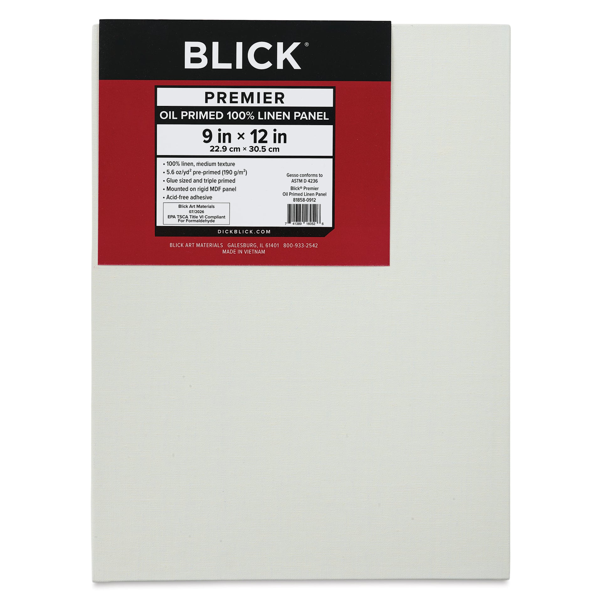 Blick Premier Oil-Primed Linen Panel - 9" x 12"