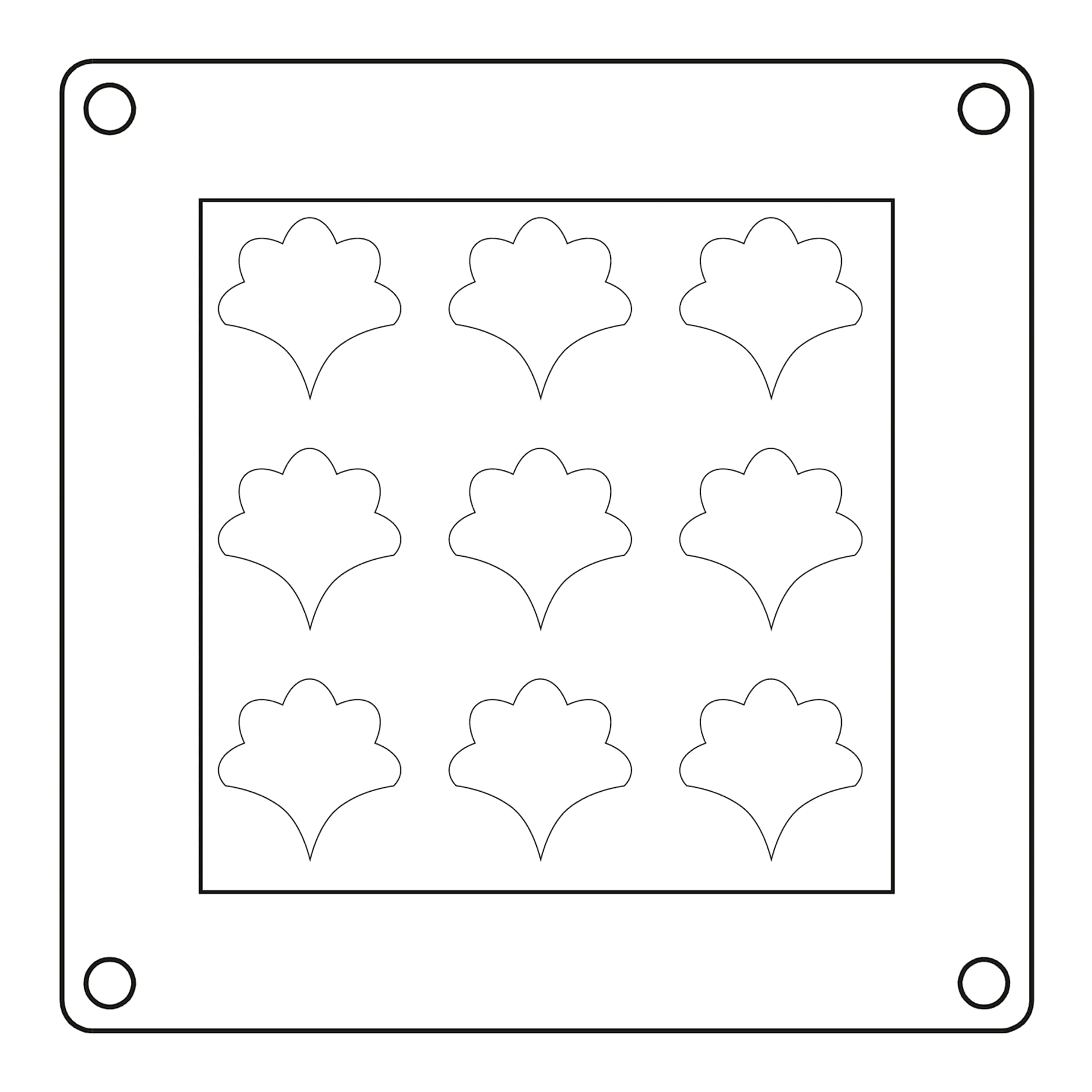 Sizzix Print & Pattern Mini Layered Stencils - Daisy showing layer one