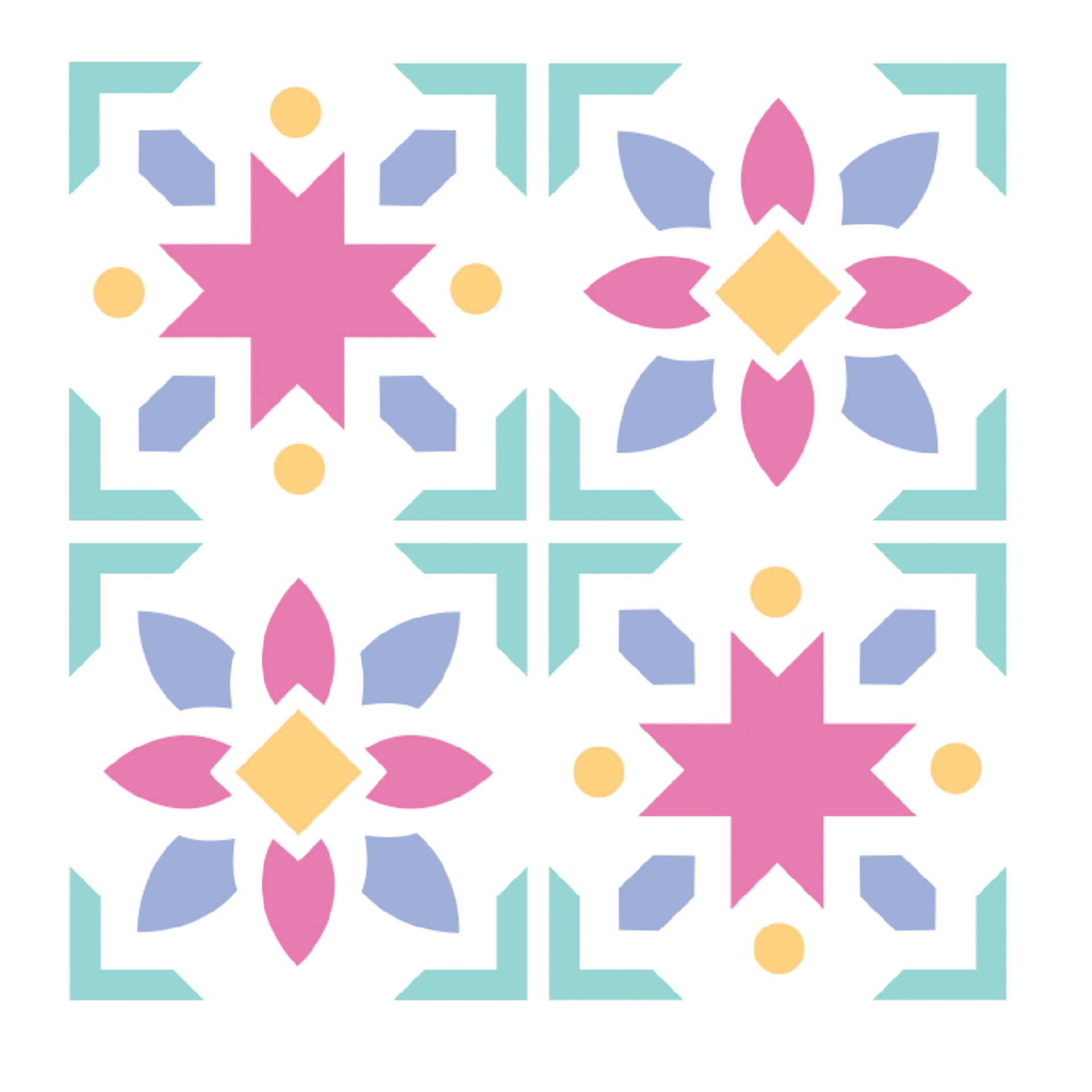Sizzix Print & Pattern Mini Layered Stencils - Patchwork Tile