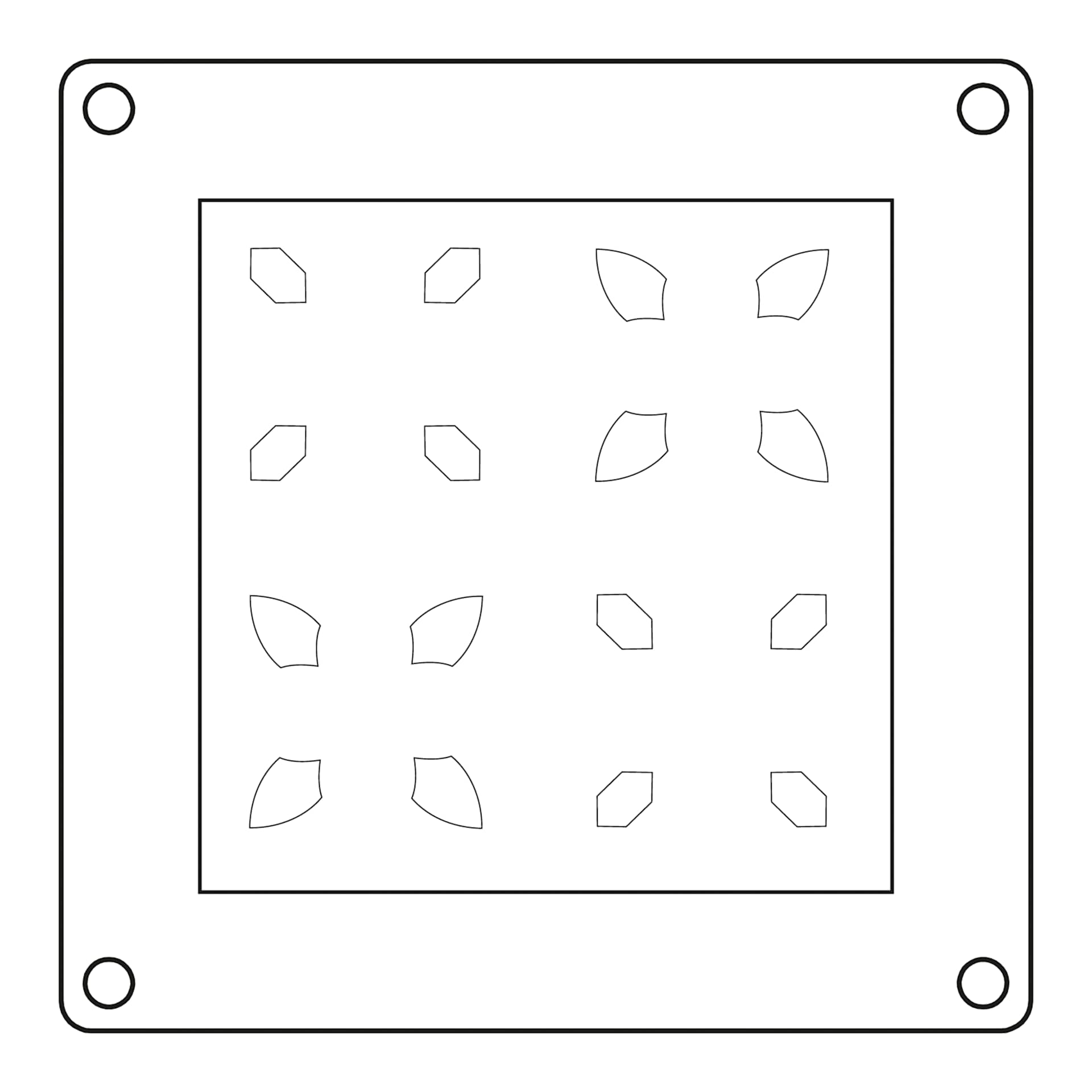 Sizzix Print & Pattern Mini Layered Stencils - Patchwork Tile showing layer three