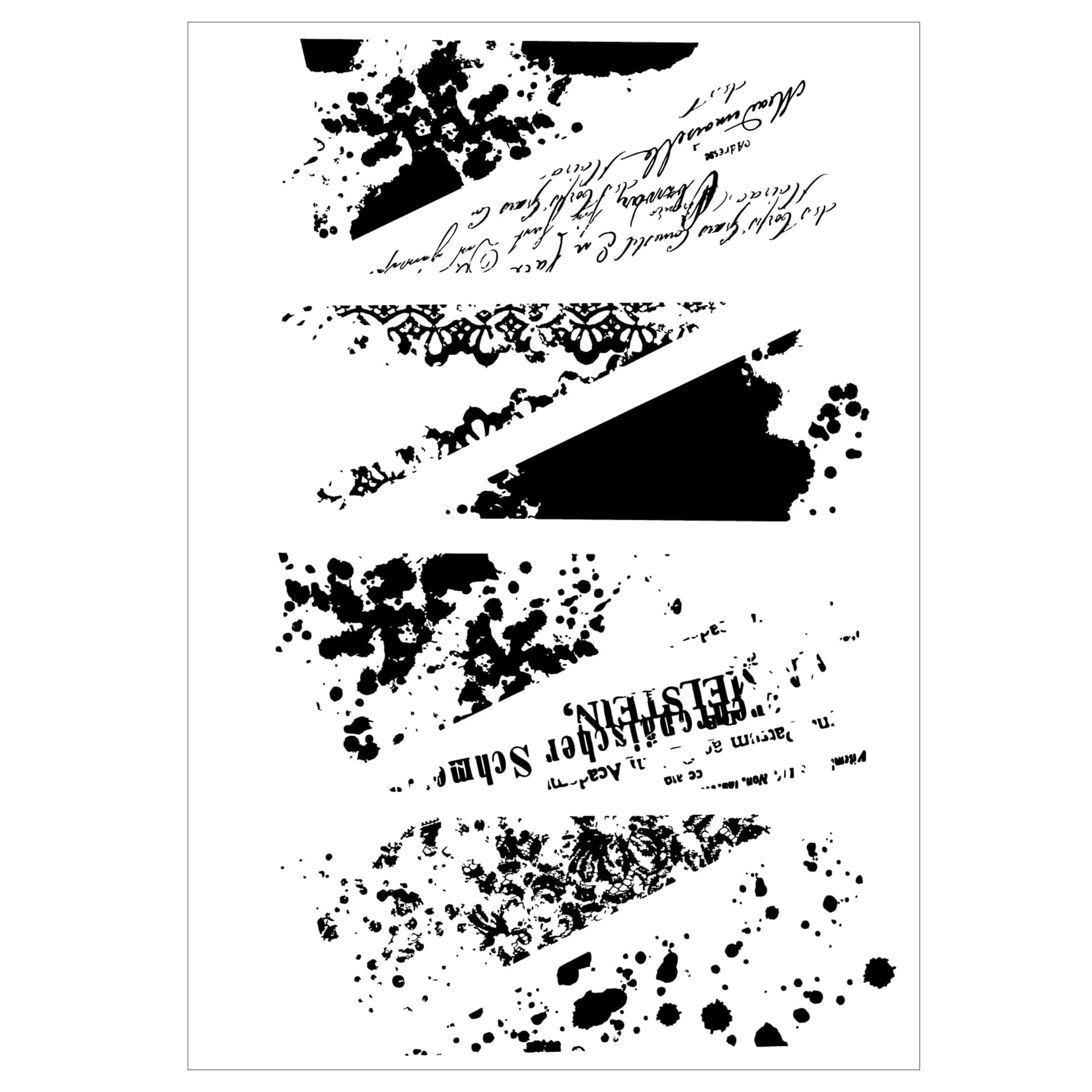 Sizzix Build-a-Burst Stamp and Framelit Set - Set of 14, Artsy Lace Mix showing included stamp patterns