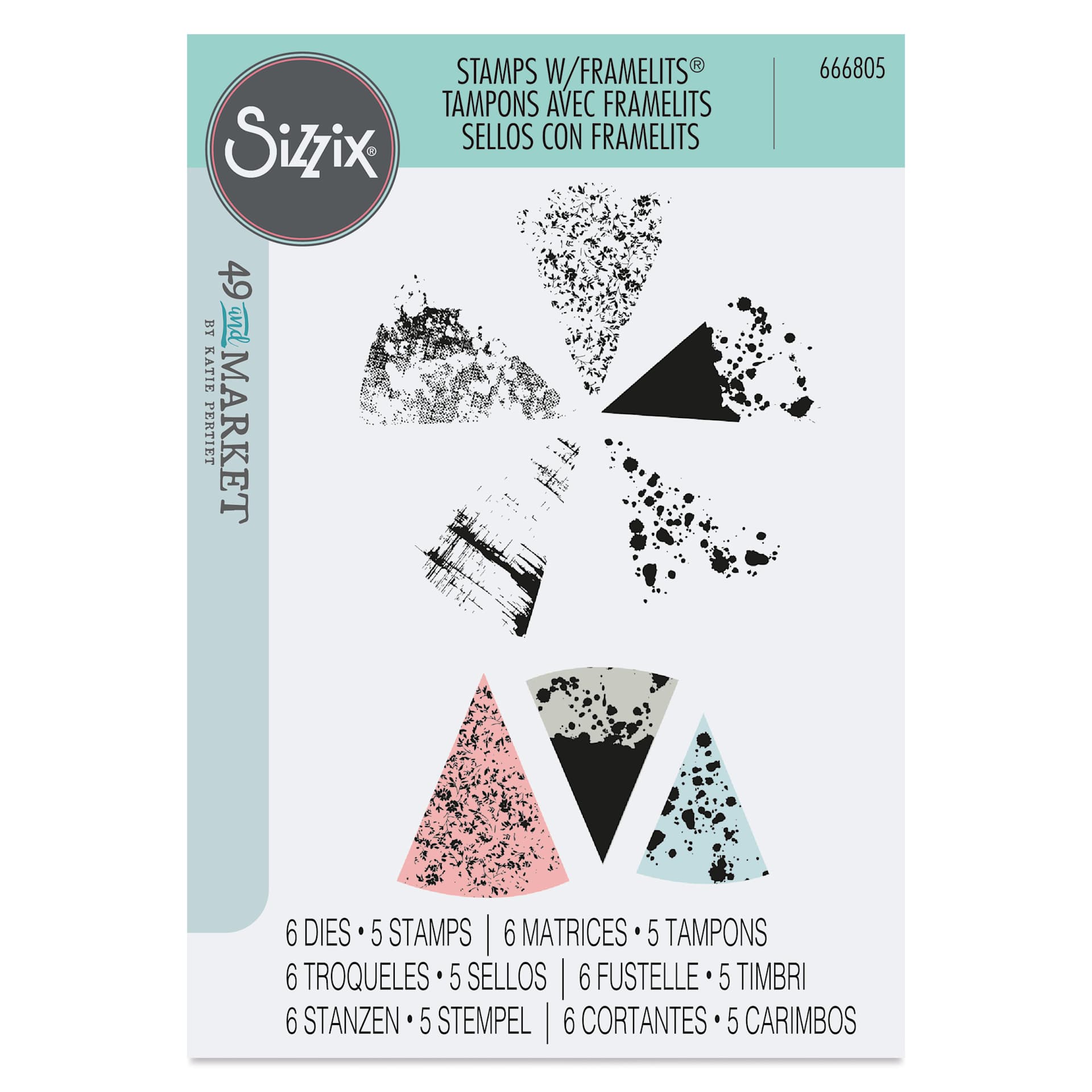 Sizzix Build-a-Burst Stamp and Framelit Set - Set of 11, Painterly front of packaging
