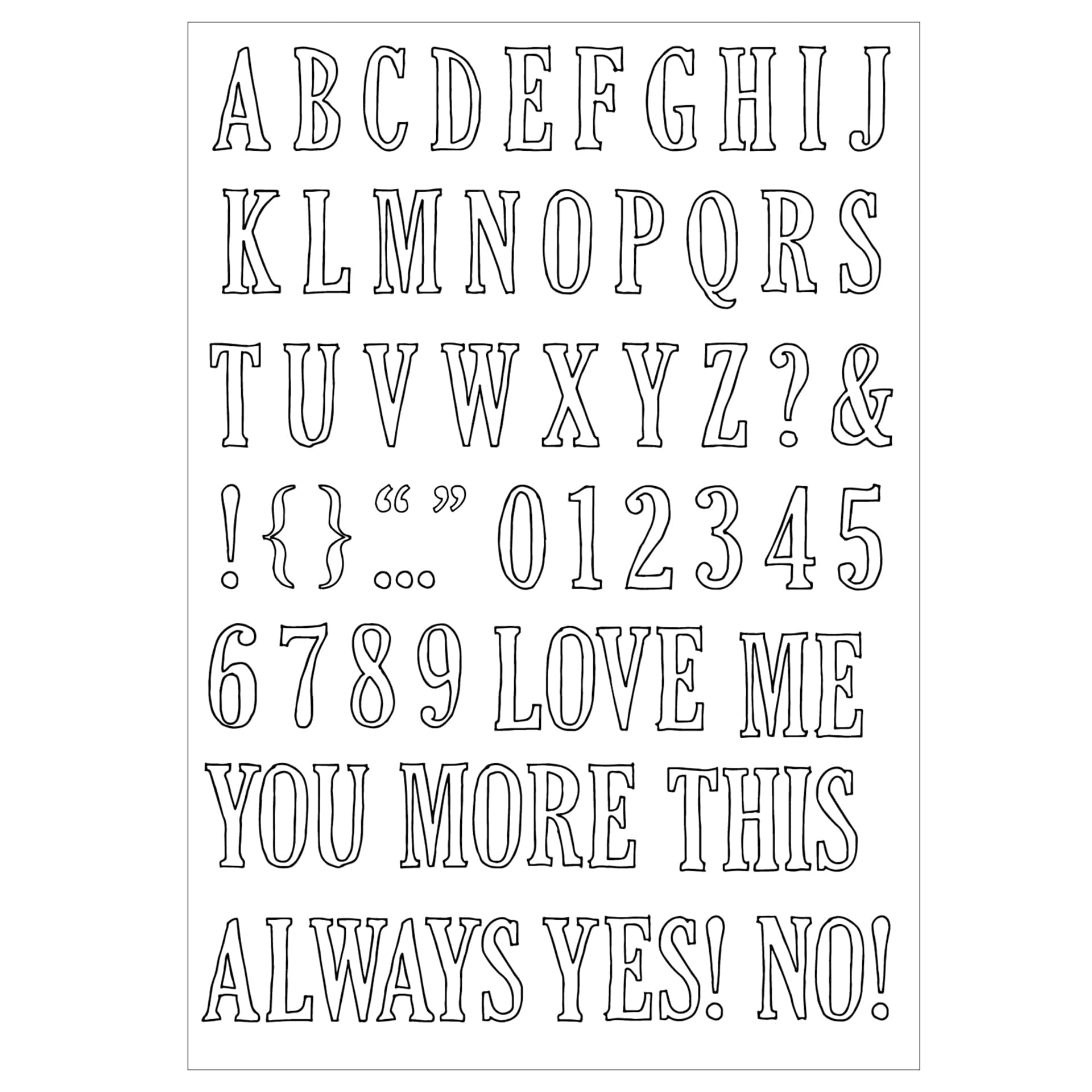 Sizzix Fine Line Alpha Stamp & Framelit Set - Set of 60