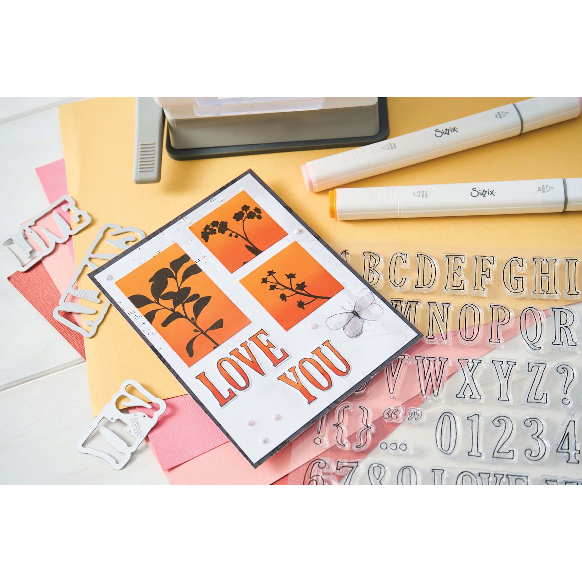 Sizzix Fine Line Alpha Stamp & Framelit Set - Set of 60 completed project