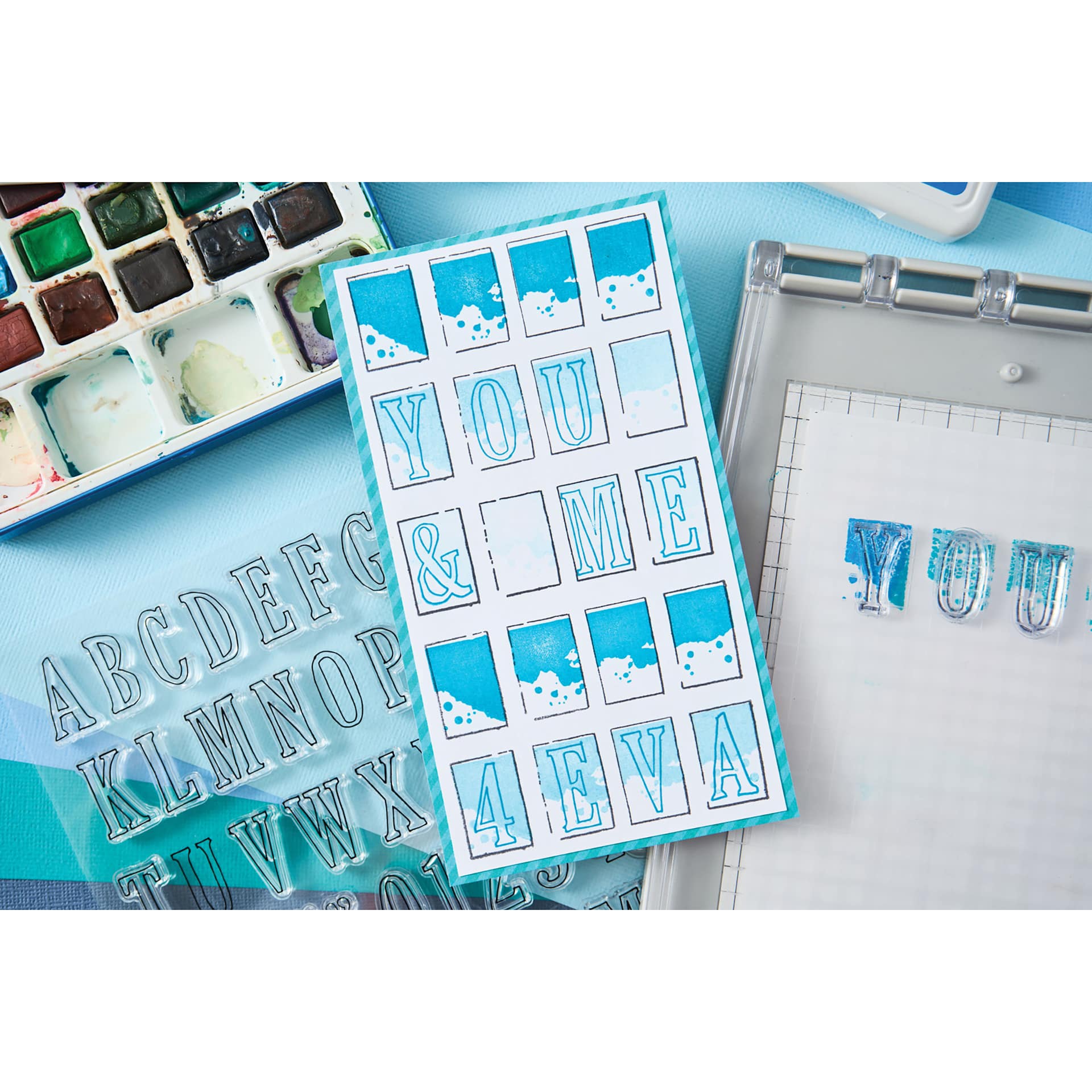 Sizzix Fine Line Alpha Stamp & Framelit Set - Set of 60 completed card project