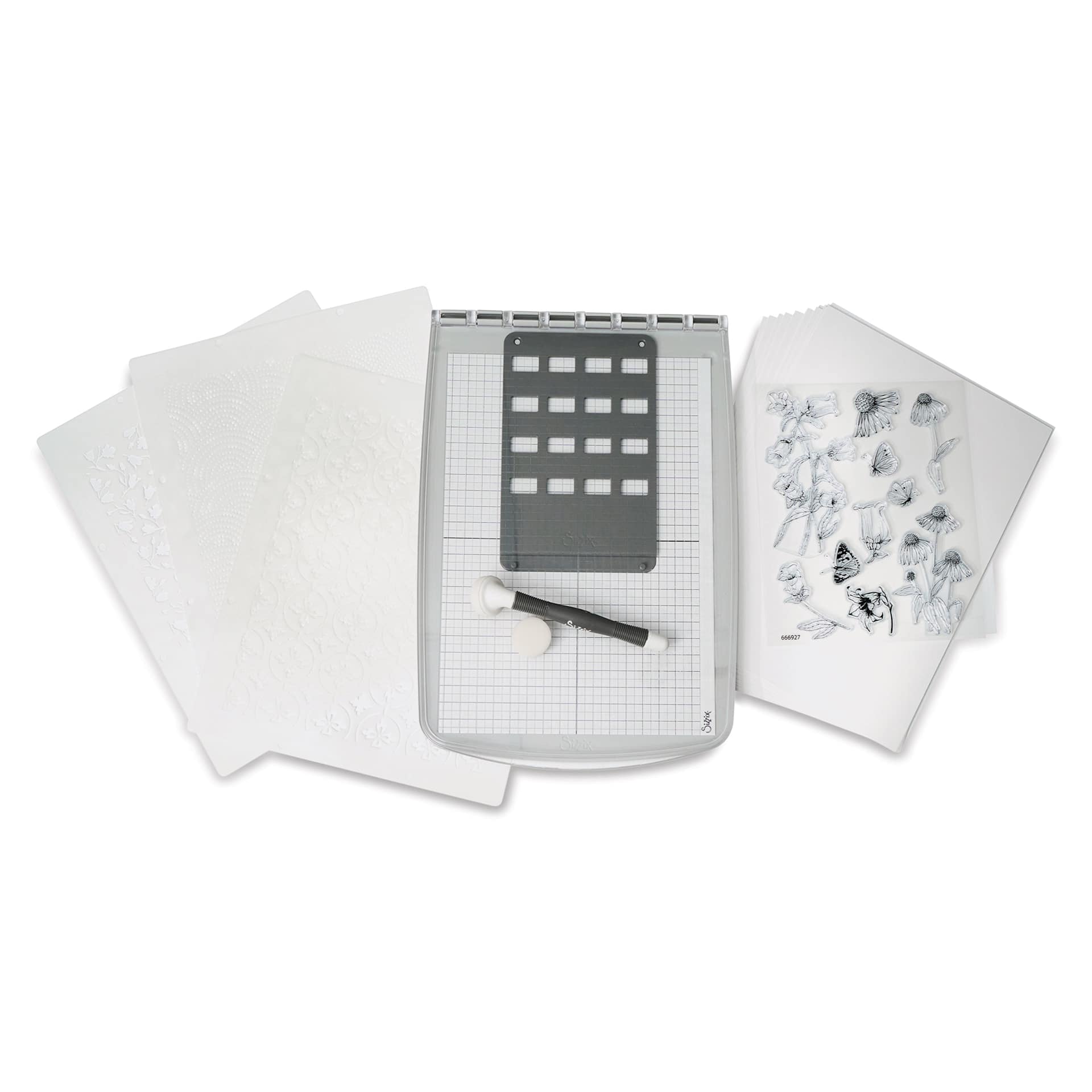 Sizzix Studio Registration Press Tool Starter Kit contents