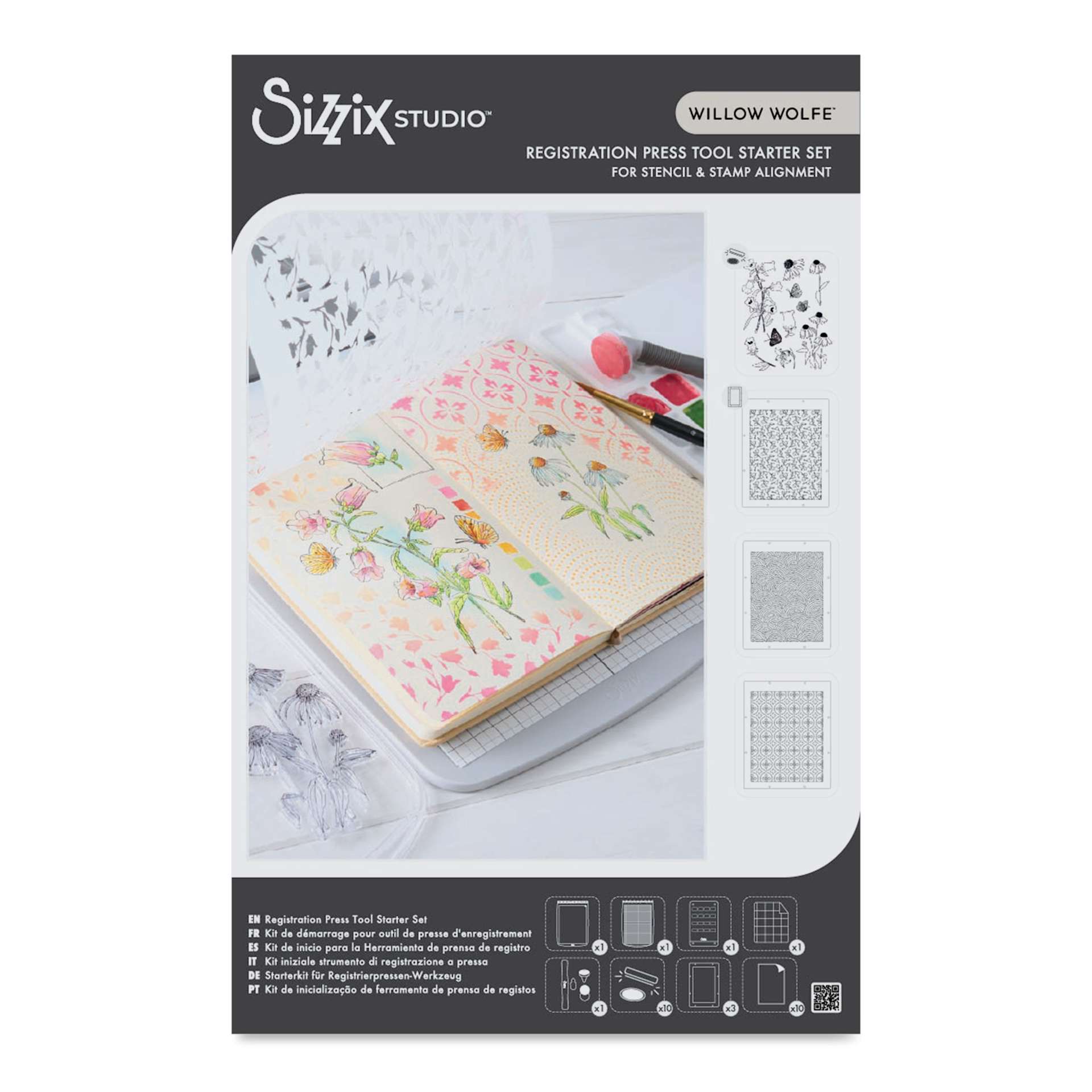 Sizzix Studio Registration Press Tool Starter Kit front of packaging