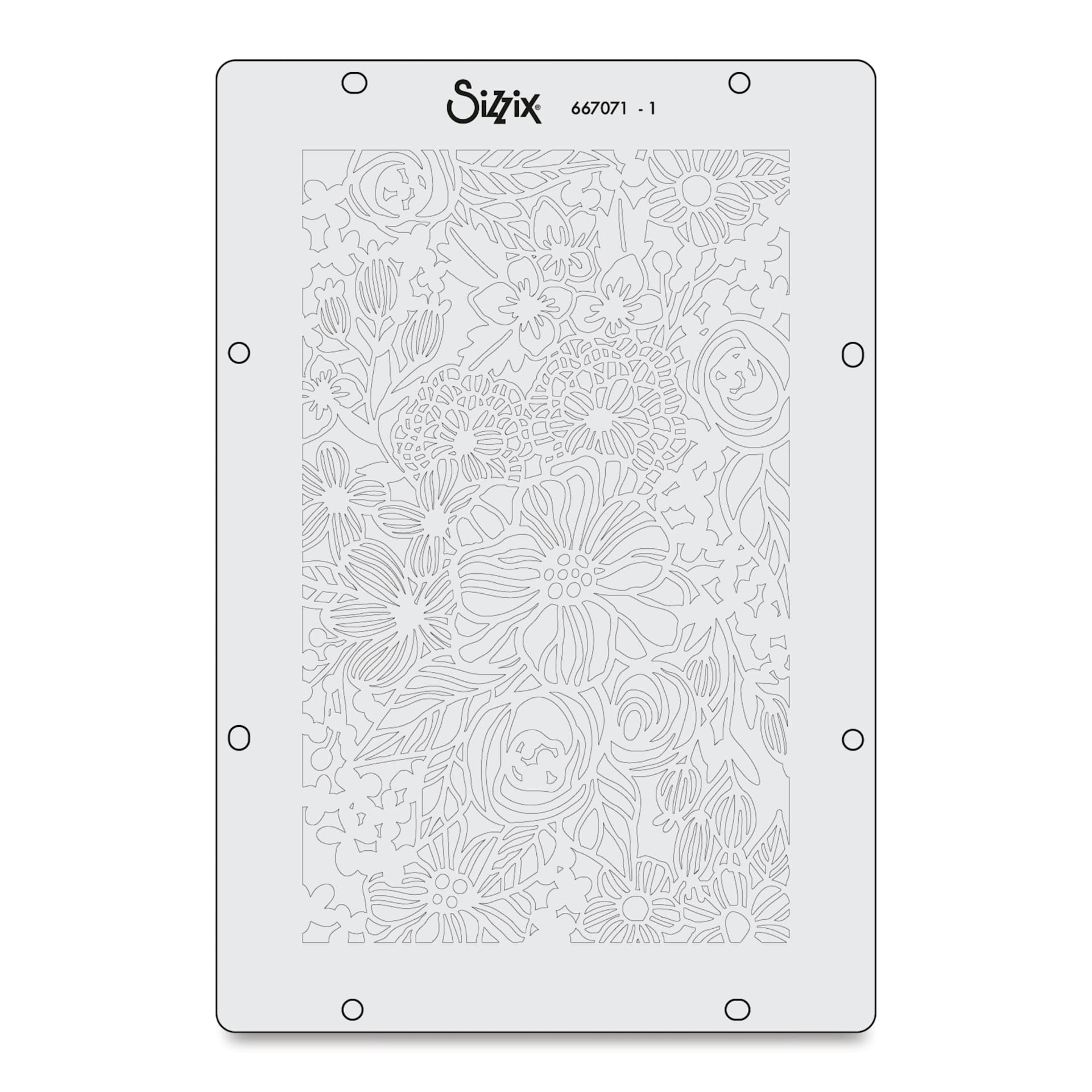 Sizzix Buildables Botanicals Stencil Set showing design one