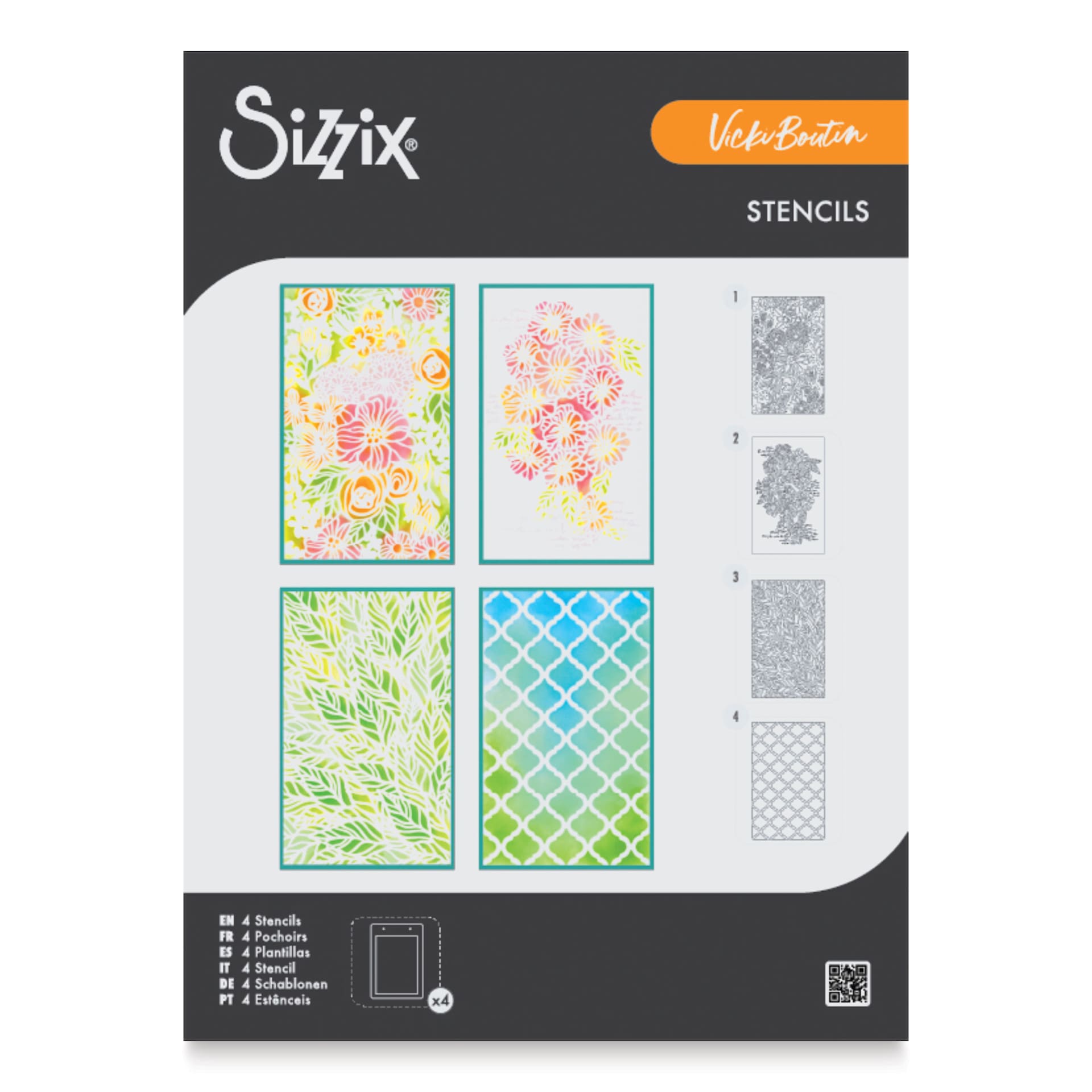 Sizzix Buildables Botanicals Stencil Set front of packaging