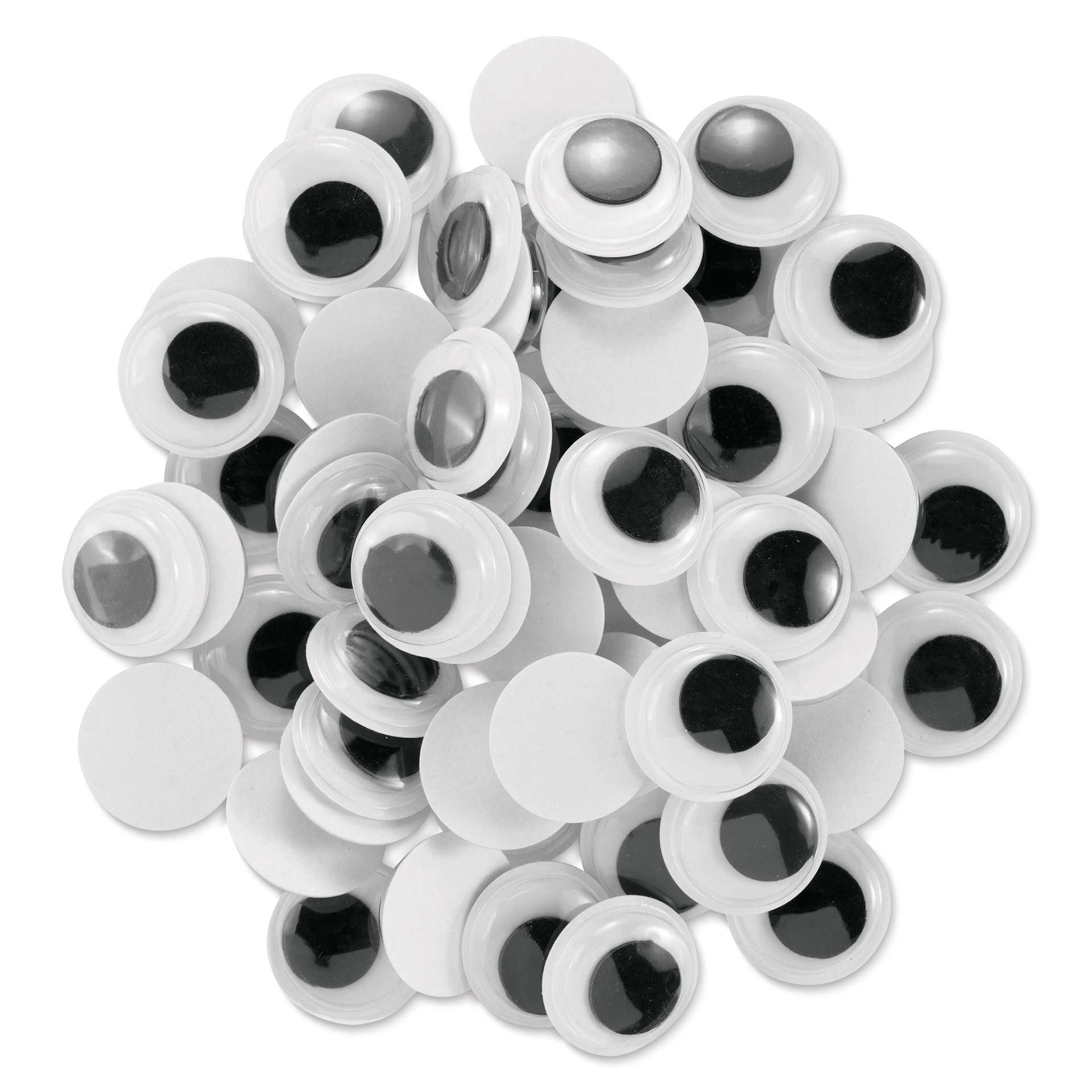 Cousin DIY Paste-On Wiggle Eyes - Pkg of 60, Black, 15 mm