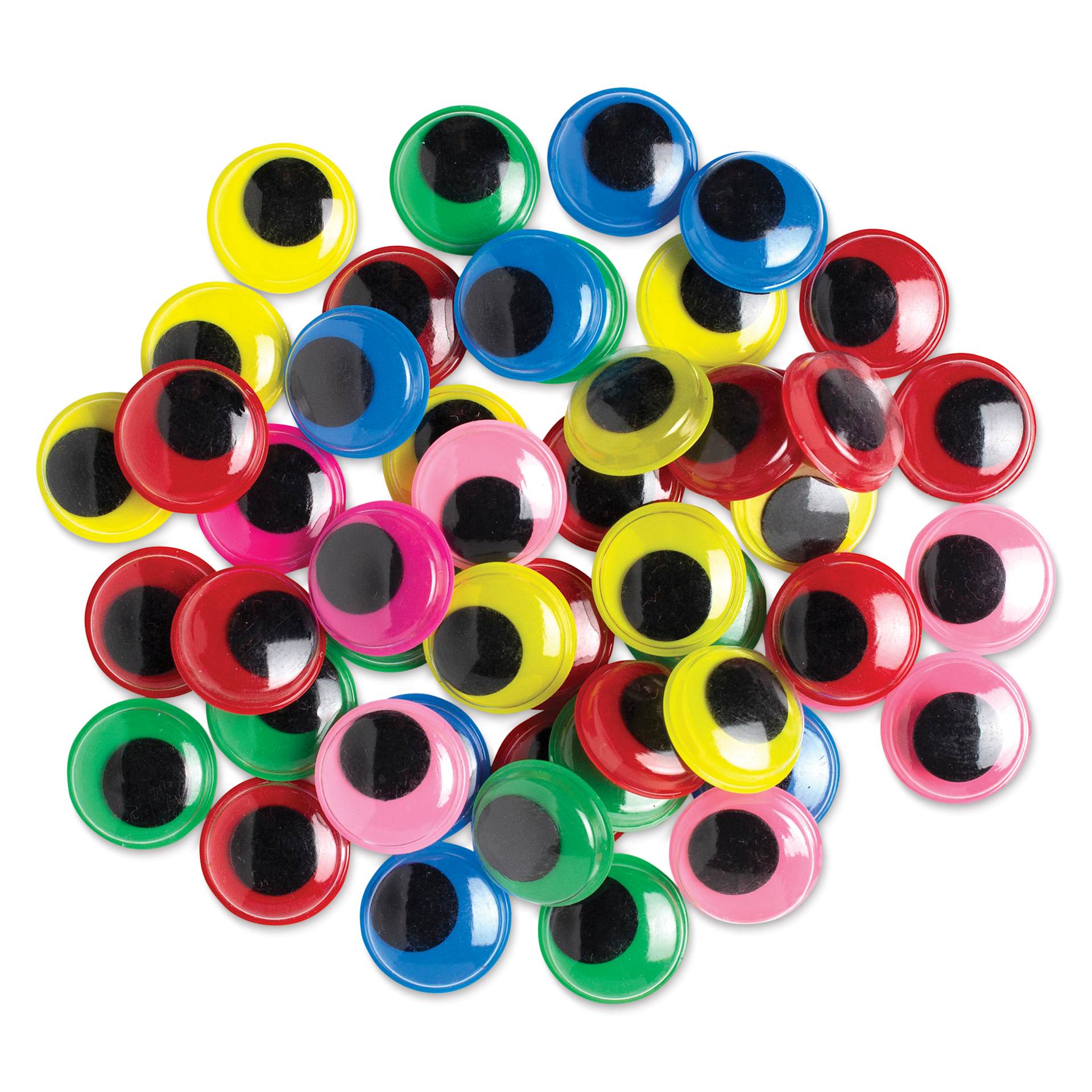 Cousin DIY Paste-On Wiggle Eyes - Pkg of 50, Assorted Colors, 20 mm