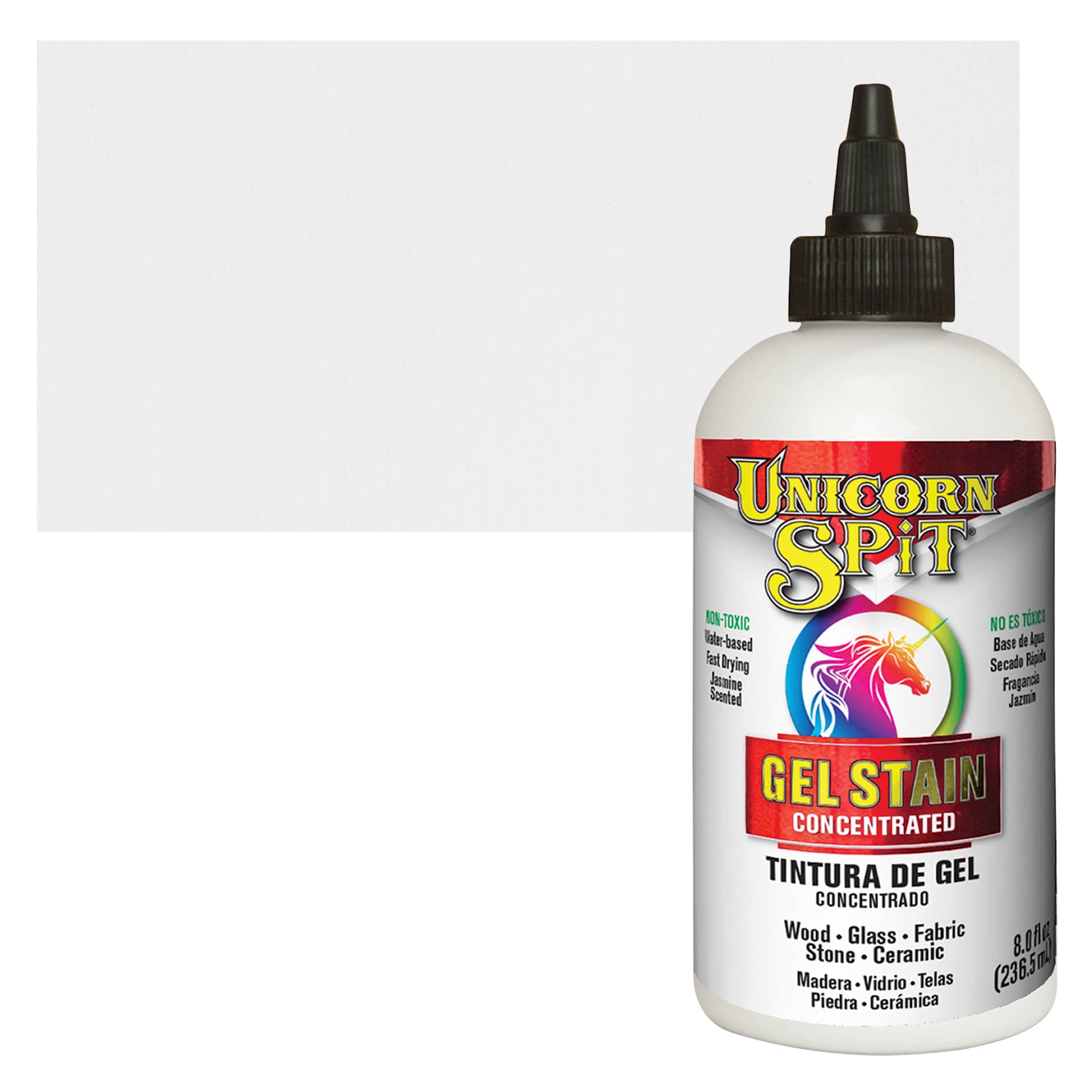 Unicorn Spit Gel Stain and Glaze - White Ning, 8 oz - Bottle and Swatch