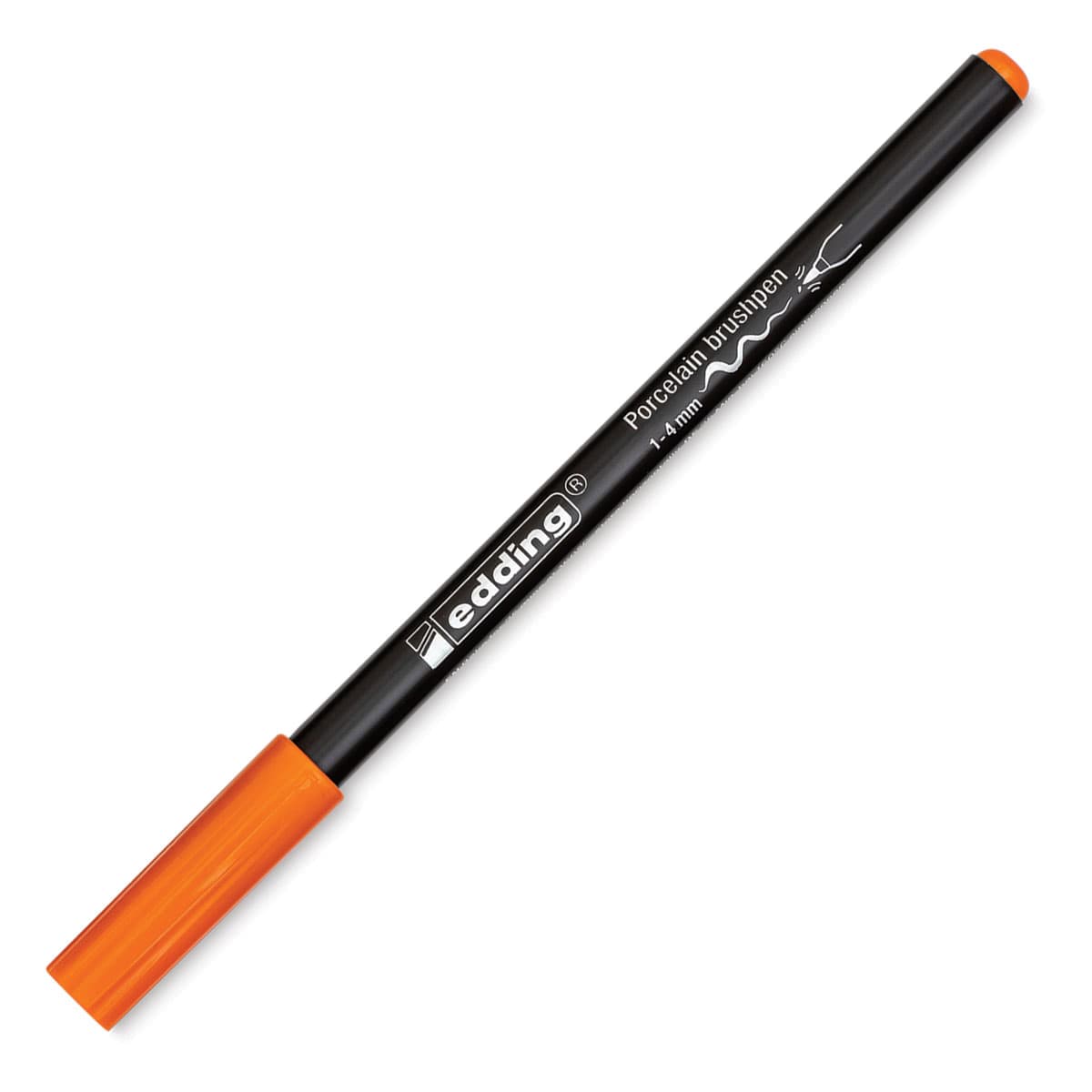 Edding 4200 Series Porcelain Brush Pen - Orange (Cap on)