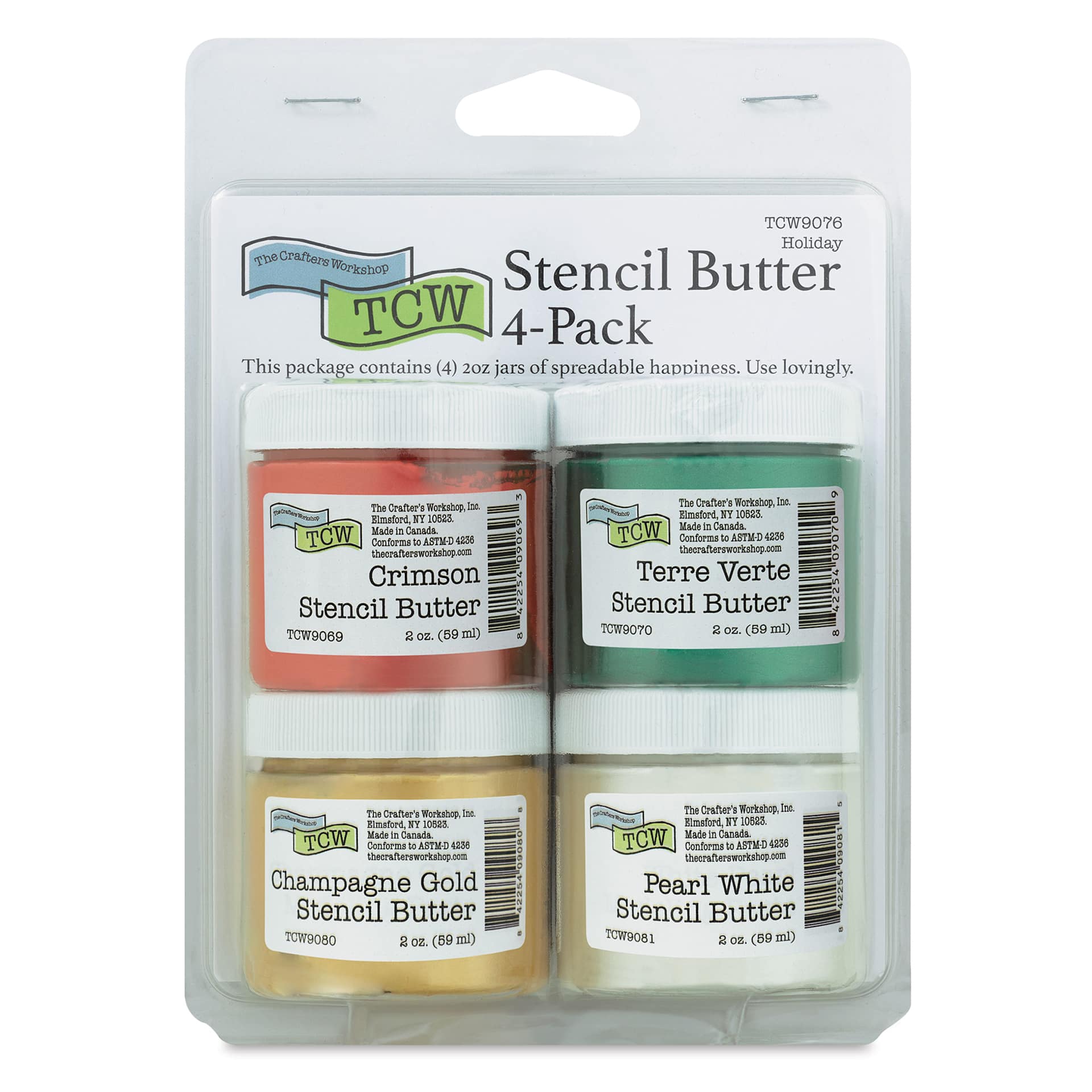 Stencil Butter Acrylic Paints - Holiday, 2 oz, Pkg of 4 (Front of package)