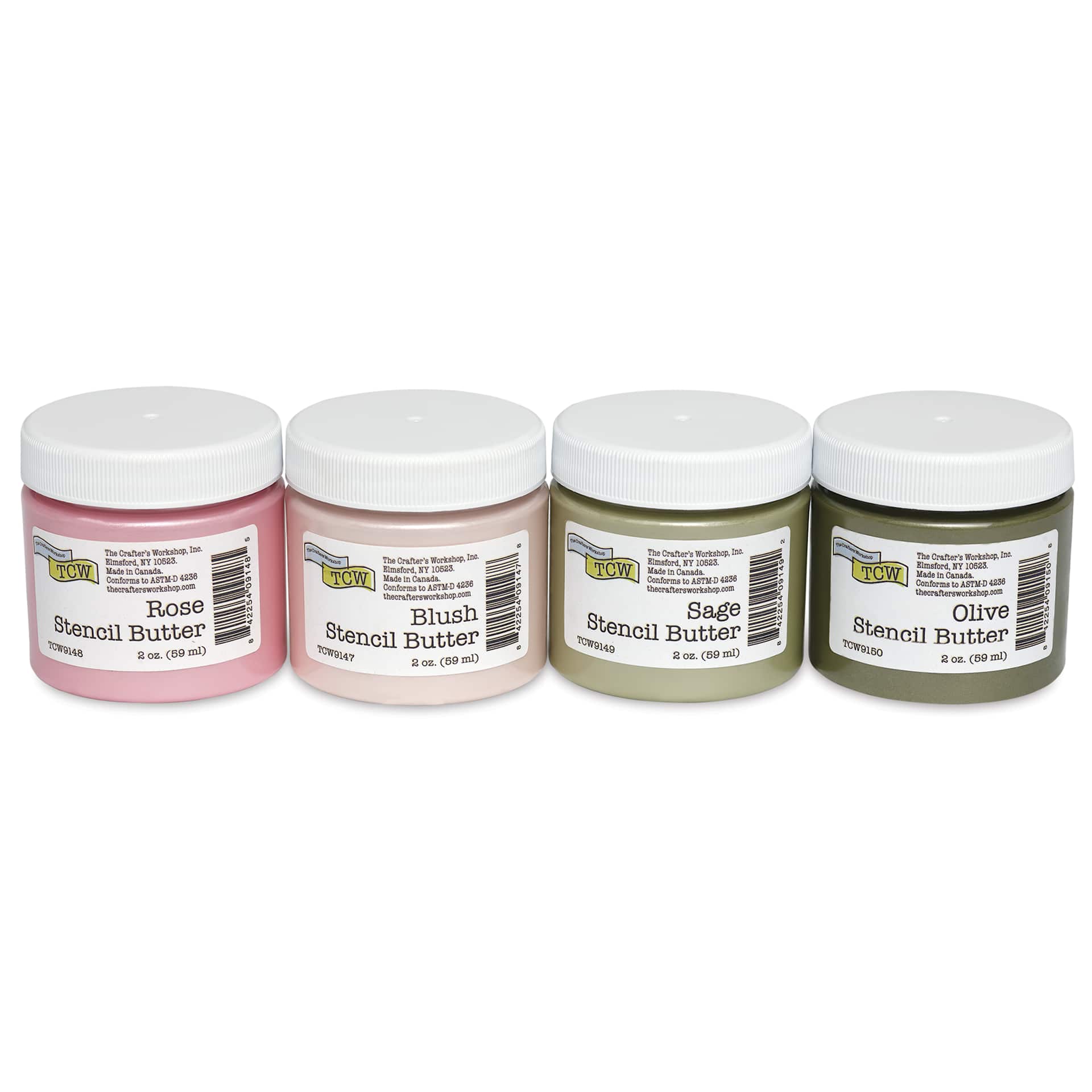 Stencil Butter Acrylic Paints - Petals and Herbs, 2 oz, Pkg of 4