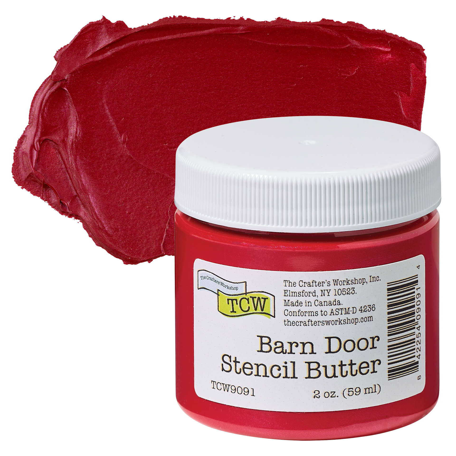 Stencil Butter Acrylic Paint - Barn Door, 2 oz, Jar and swatch