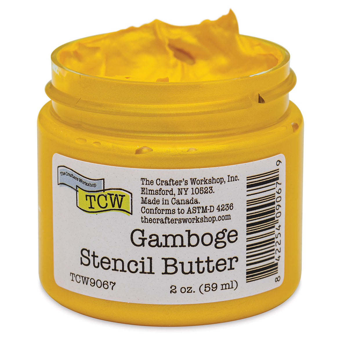 Stencil Butter Acrylic Paint - Gamboge, 2 oz, Jar (Shown without lid)
