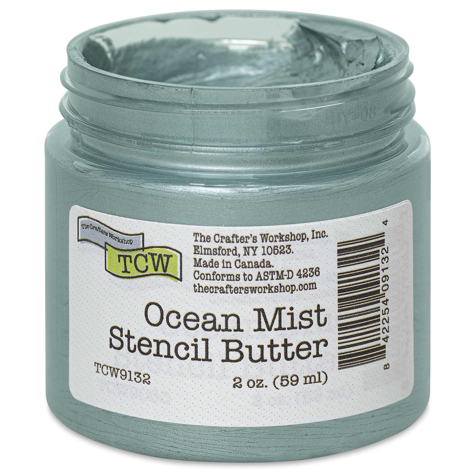 Stencil Butter Acrylic Paint - Ocean Mist, 2 oz, Jar open