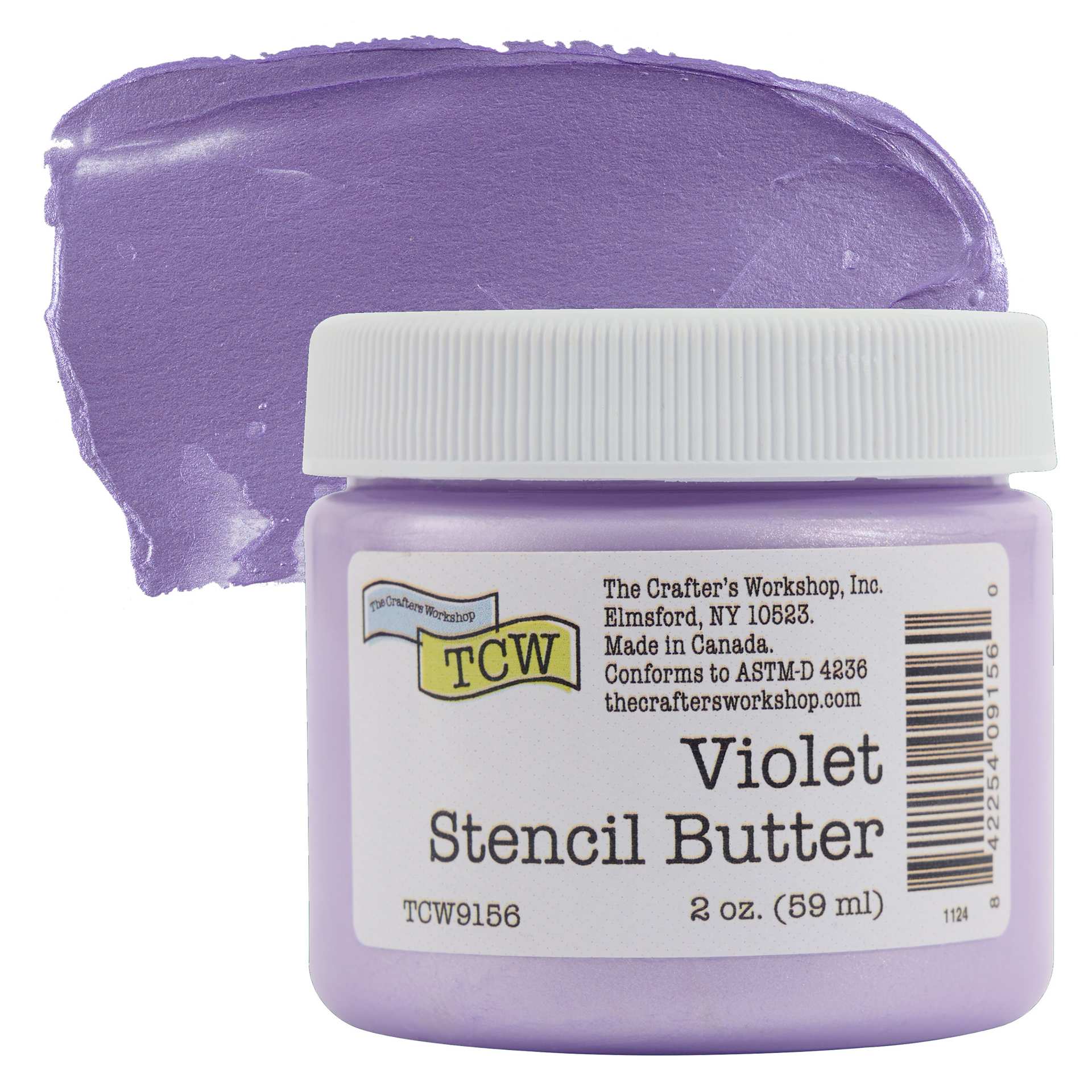 Stencil Butter Acrylic Paint - Violet, 2 oz Jar and swatch