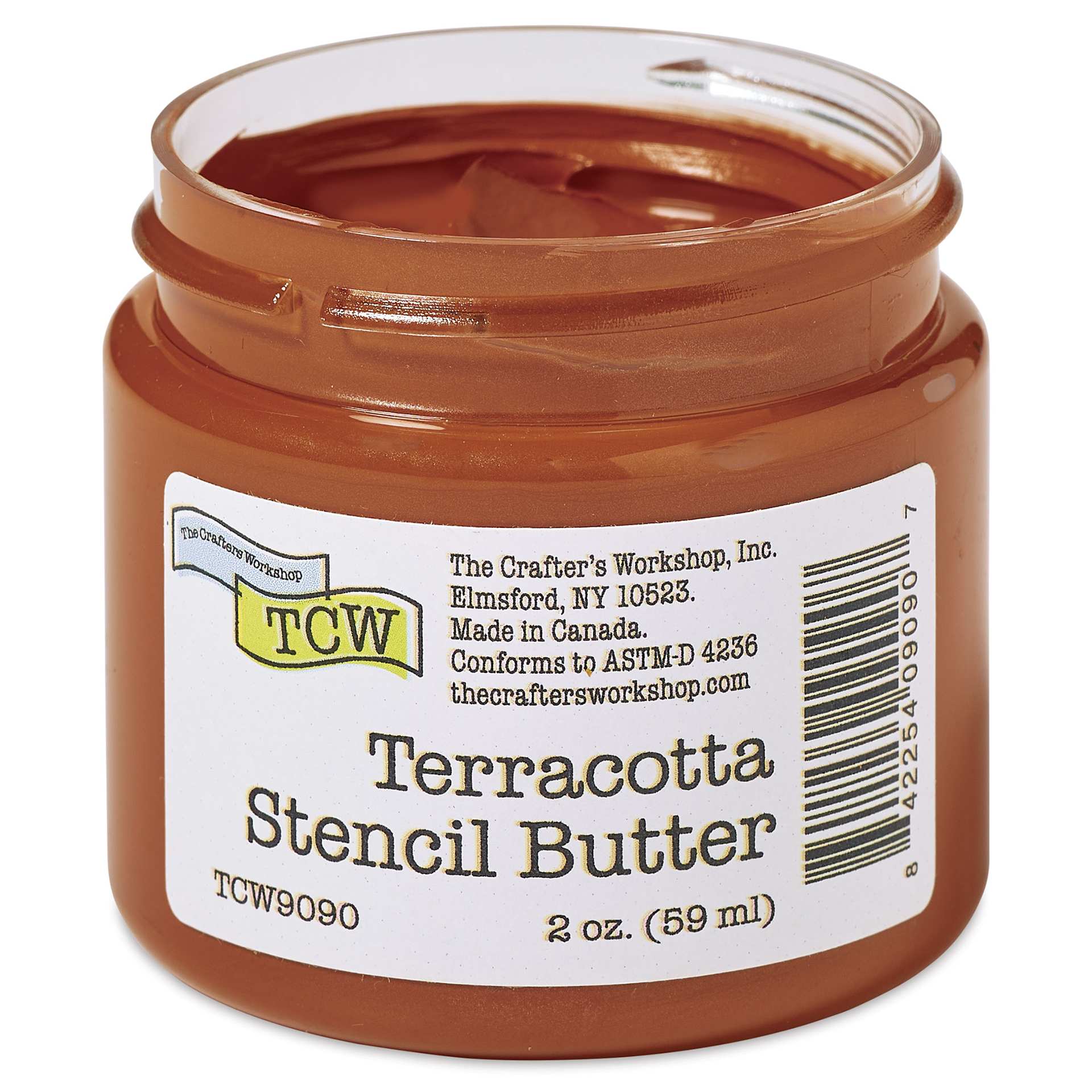 Stencil Butter Acrylic Paint - Terracotta jar open