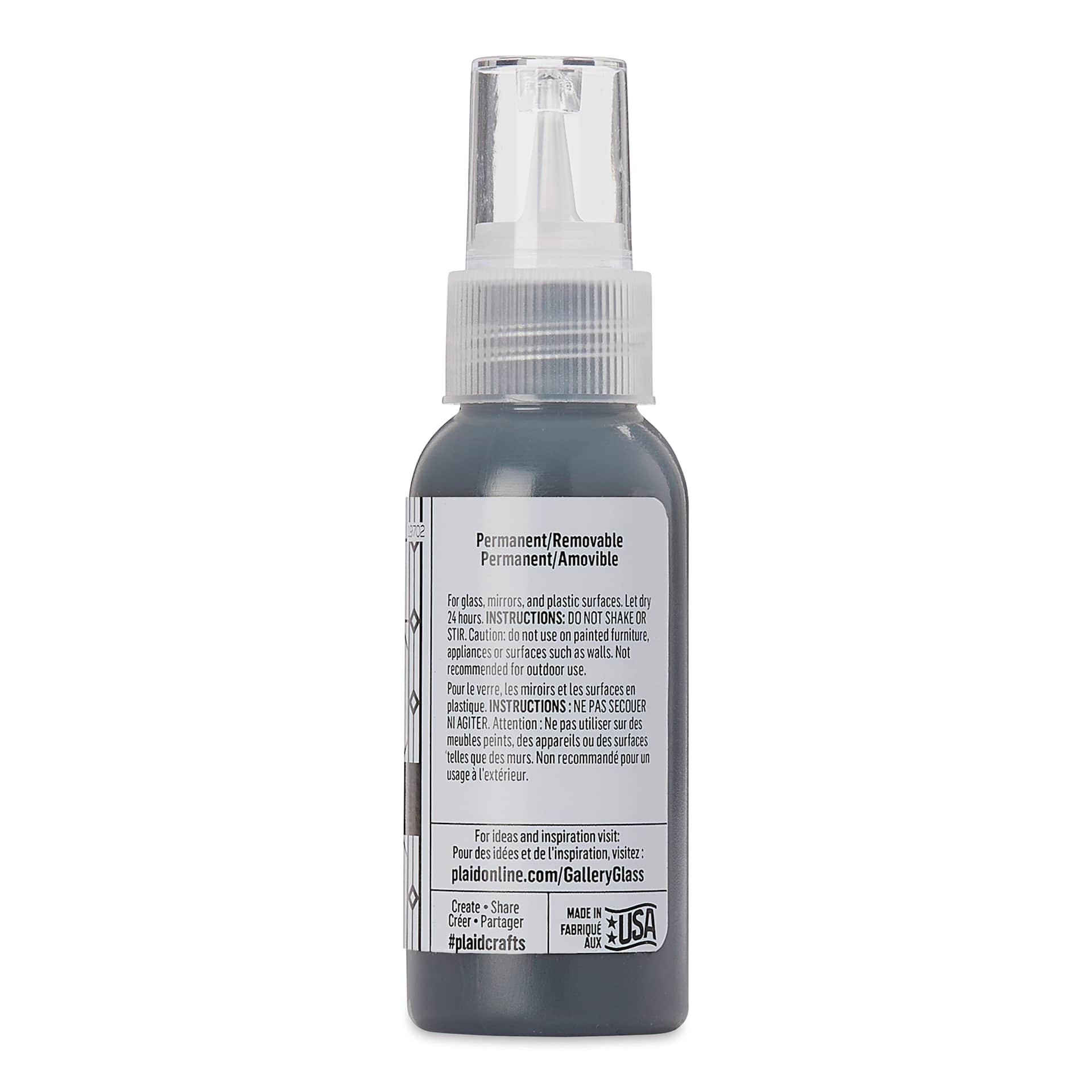 Gallery Glass Liquid Leading - Black, 2 oz, Bottle (Back)