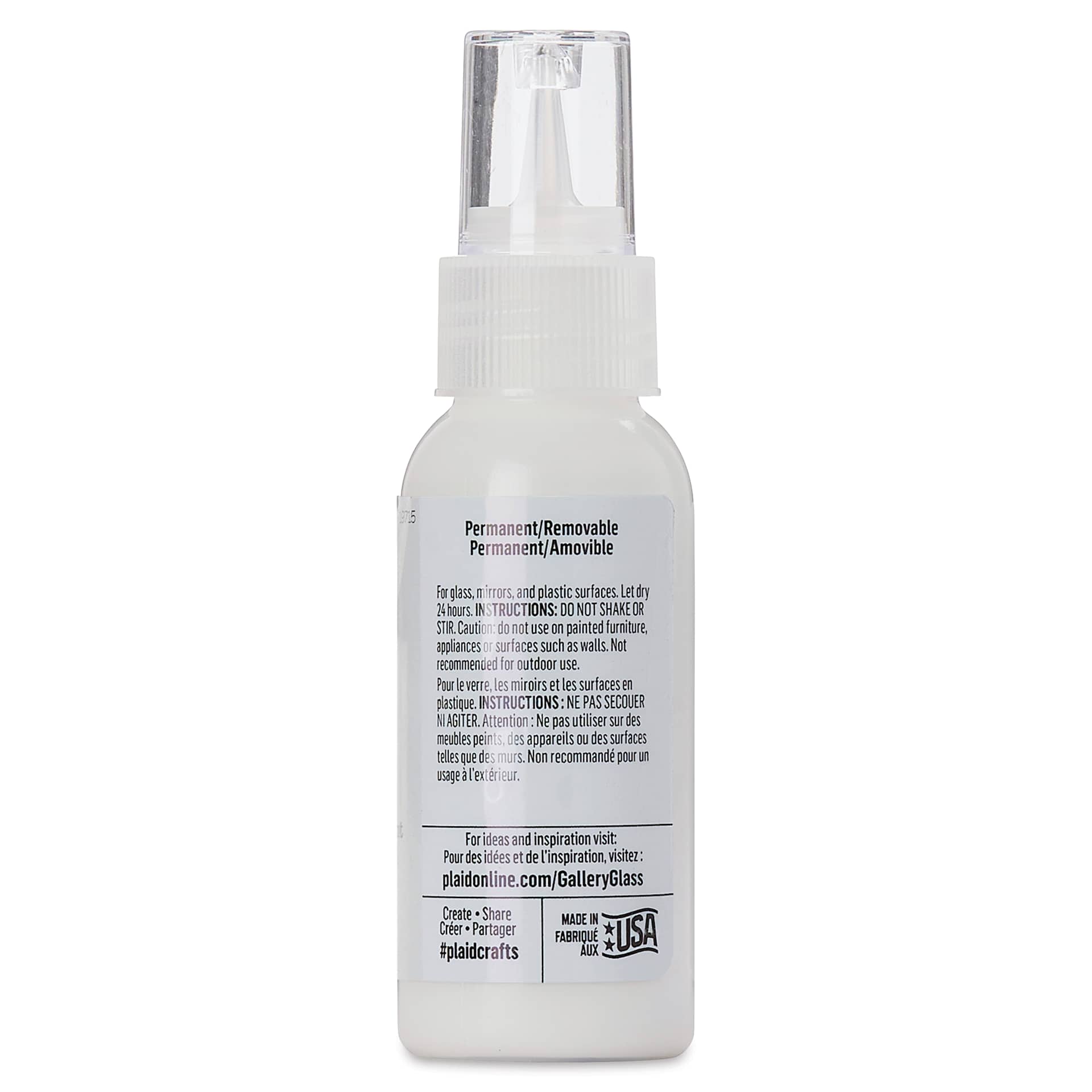 Gallery Glass Paint - White Pearl, 2 oz (Back of bottle)