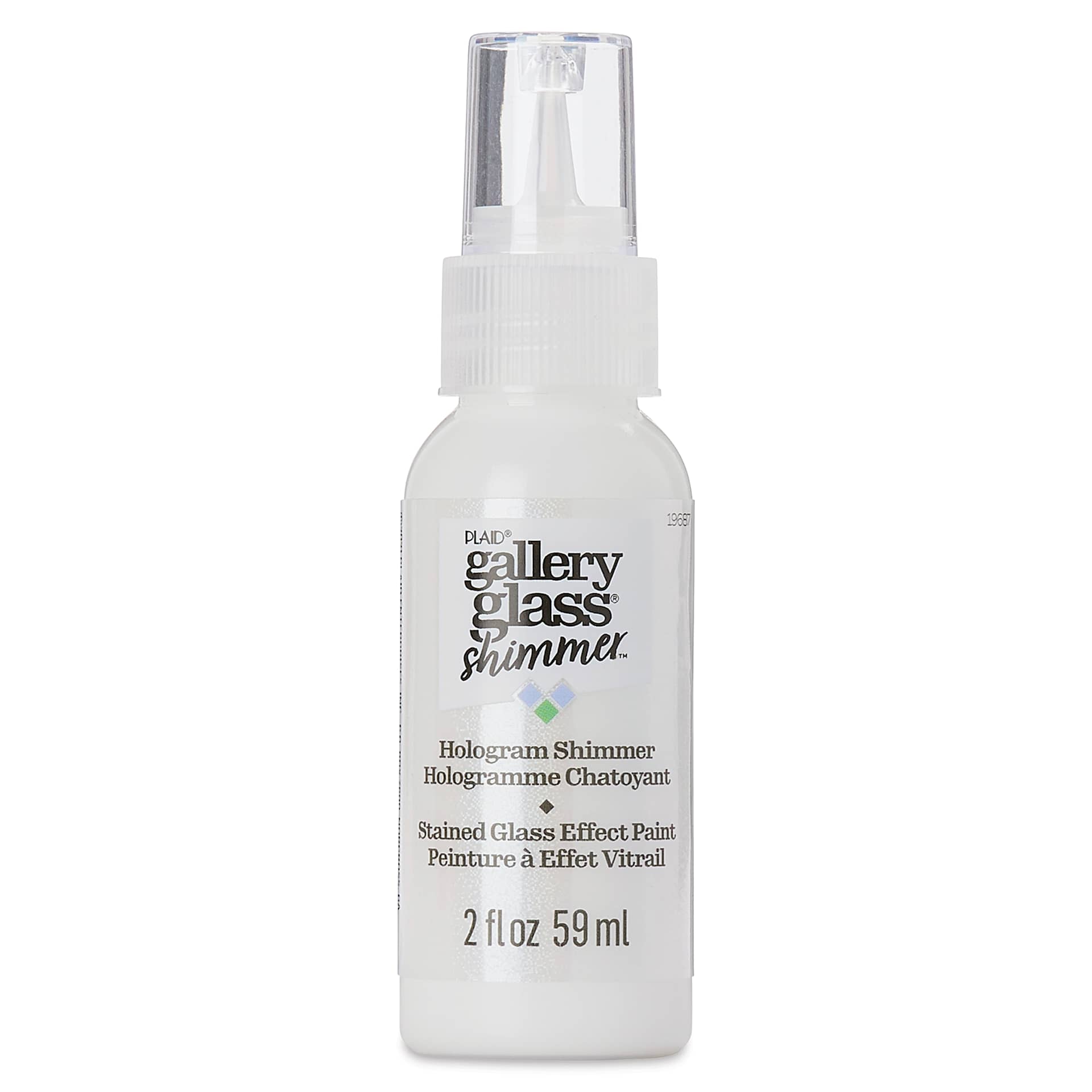 Gallery Glass Paint - Shimmer Hologram, 2 oz (Front of bottle)