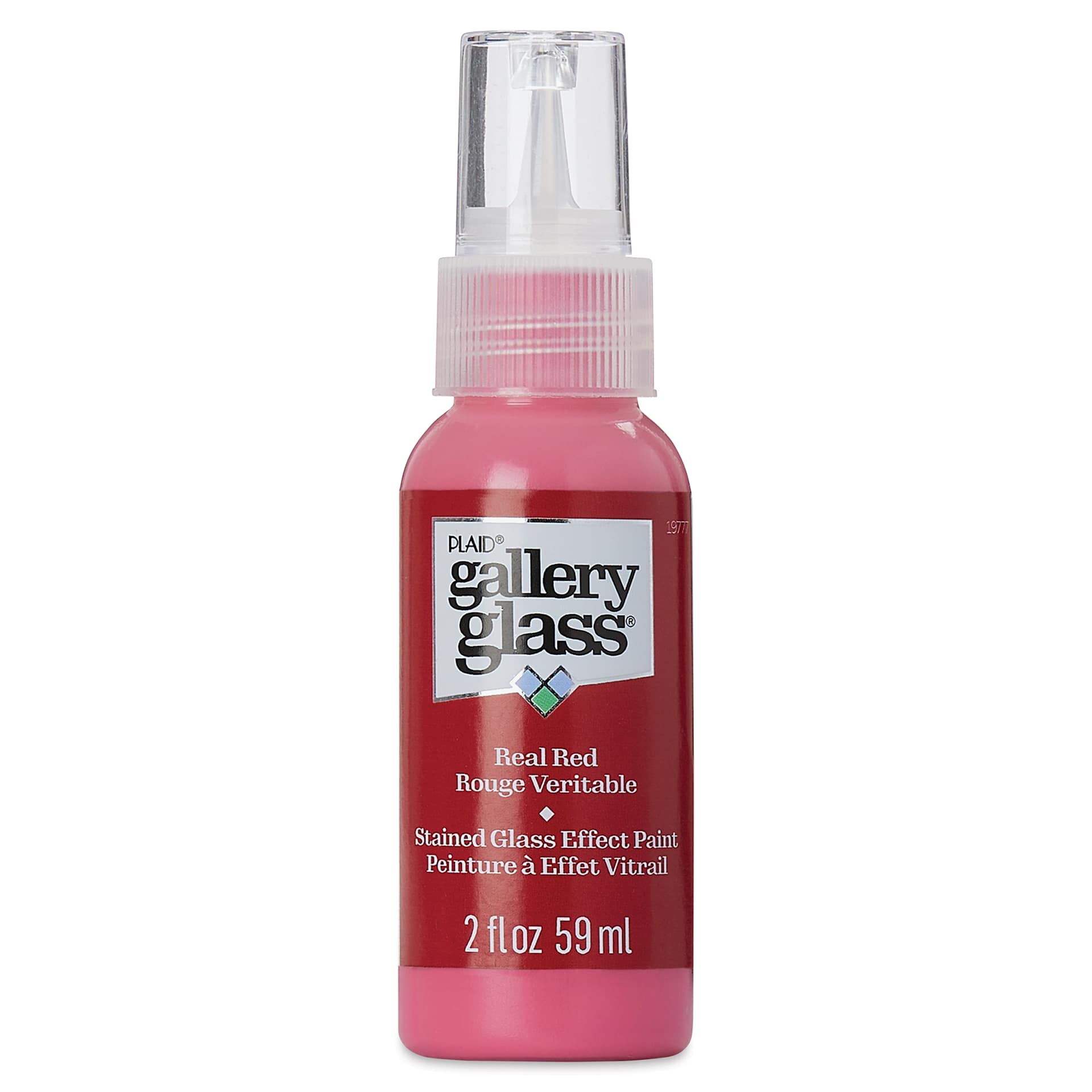 Gallery Glass Paint - Real Red, 2 oz (Front of bottle)